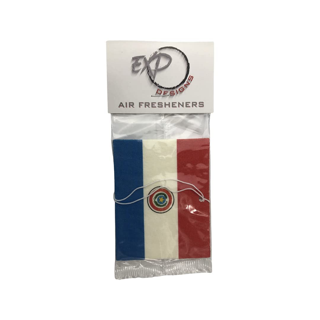 Premium Paraguay Flag Car Air Freshener - Long-Lasting Fragrance for Vehicles, Home & Office | Patriotic Decor & Odor Eliminator
