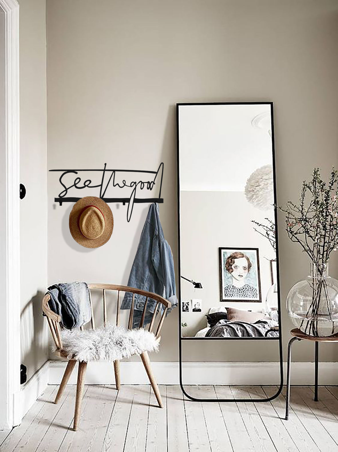 Stylish Metal Coat Rack for Entryway & Bedroom - Durable Hanging Organizer for Jackets, Hats & Accessories | Perfect for Home, Office & Dorm Decor