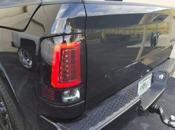 2009-2023 Dodge RAM 1500 Classic LED Tail Lights - Smoked Black Replacement for OEM (Perfect for Night Driving & Off-Road Adventures)