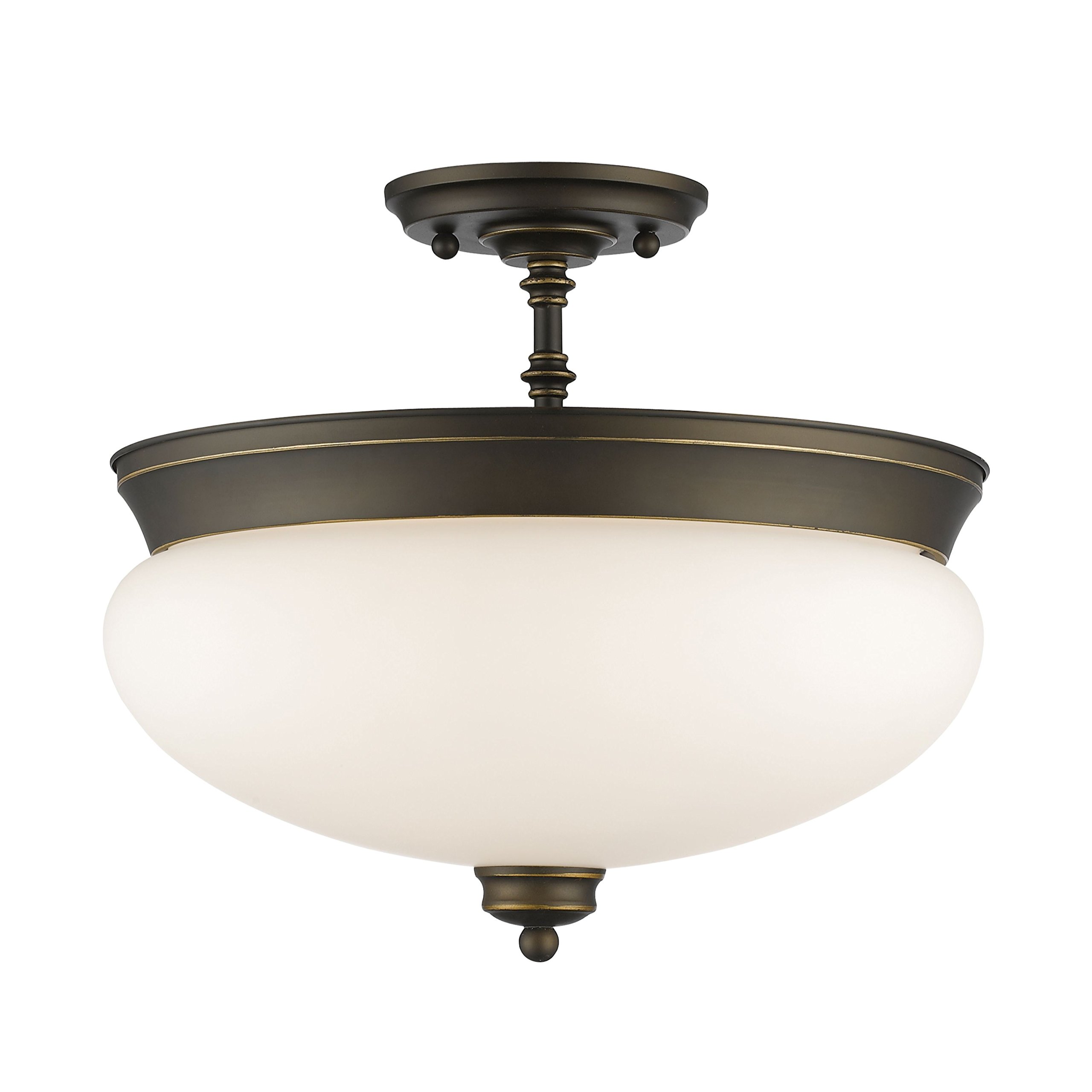 Traditional Semi Flush Mount Ceiling Light Fixture - Vintage Style Lighting for Dining Room, Bedroom & Hallway - Elegant Home Decor & Interior Design Upgrade
