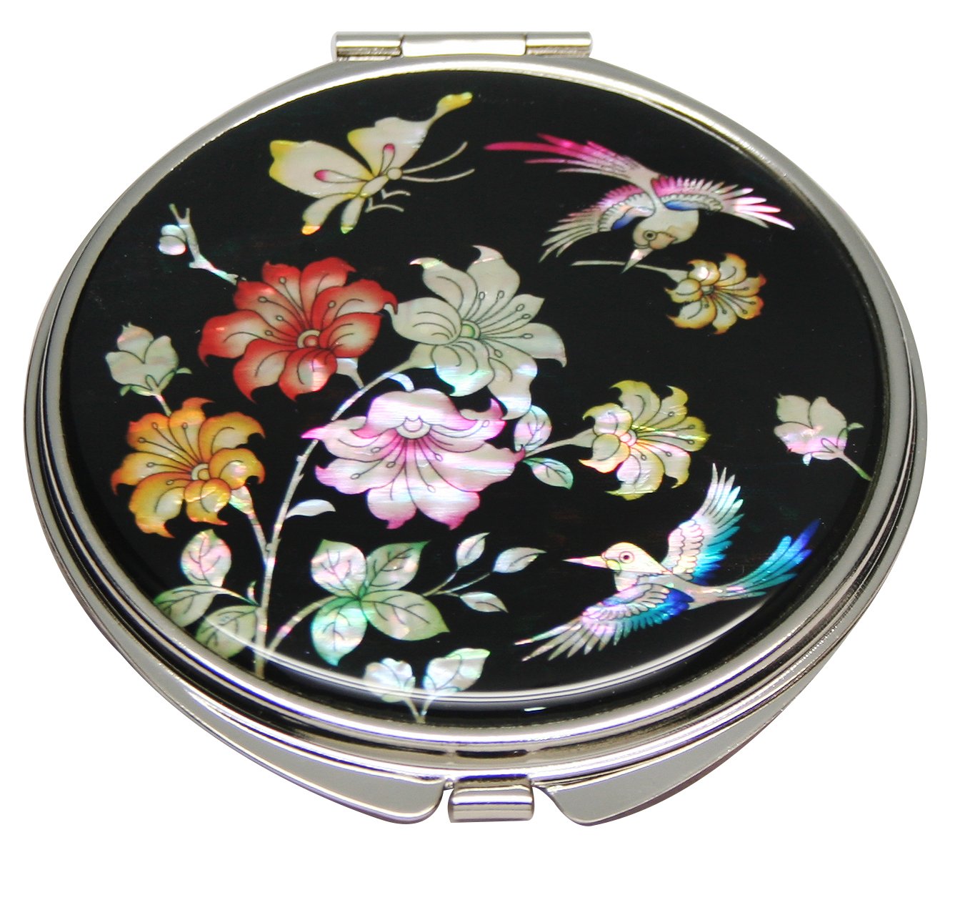 Pearl Compact Mirror 2X/1X Magnification - Travel Makeup Mirror for Women, Gift for Mom - Perfect for Purses & Travel