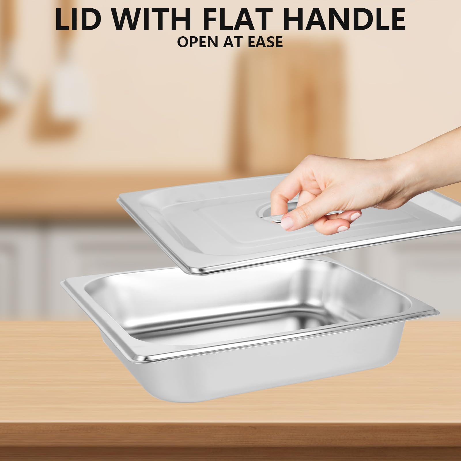 CertBuy 2 Pack Commercial Stainless Steel Half Size Hotel Pans (2.5