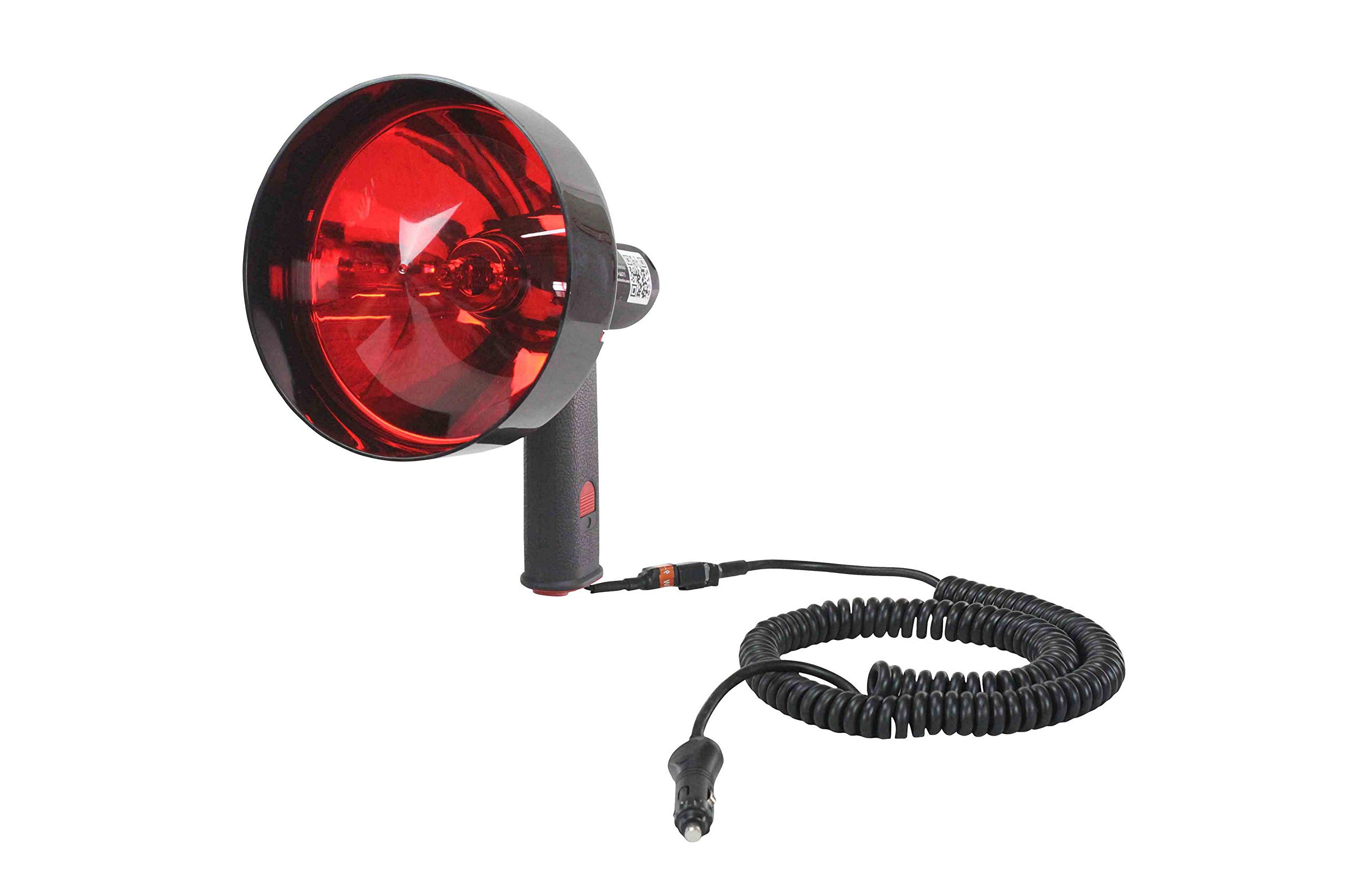 5 Million Candlepower Rechargeable Handheld Spotlight with Red Hunting Lens - 100W Halogen Spot/Flood Combo Light - 24V 7Ah Battery - Perfect for Hunting, Camping, Emergency & Outdoor Adventures