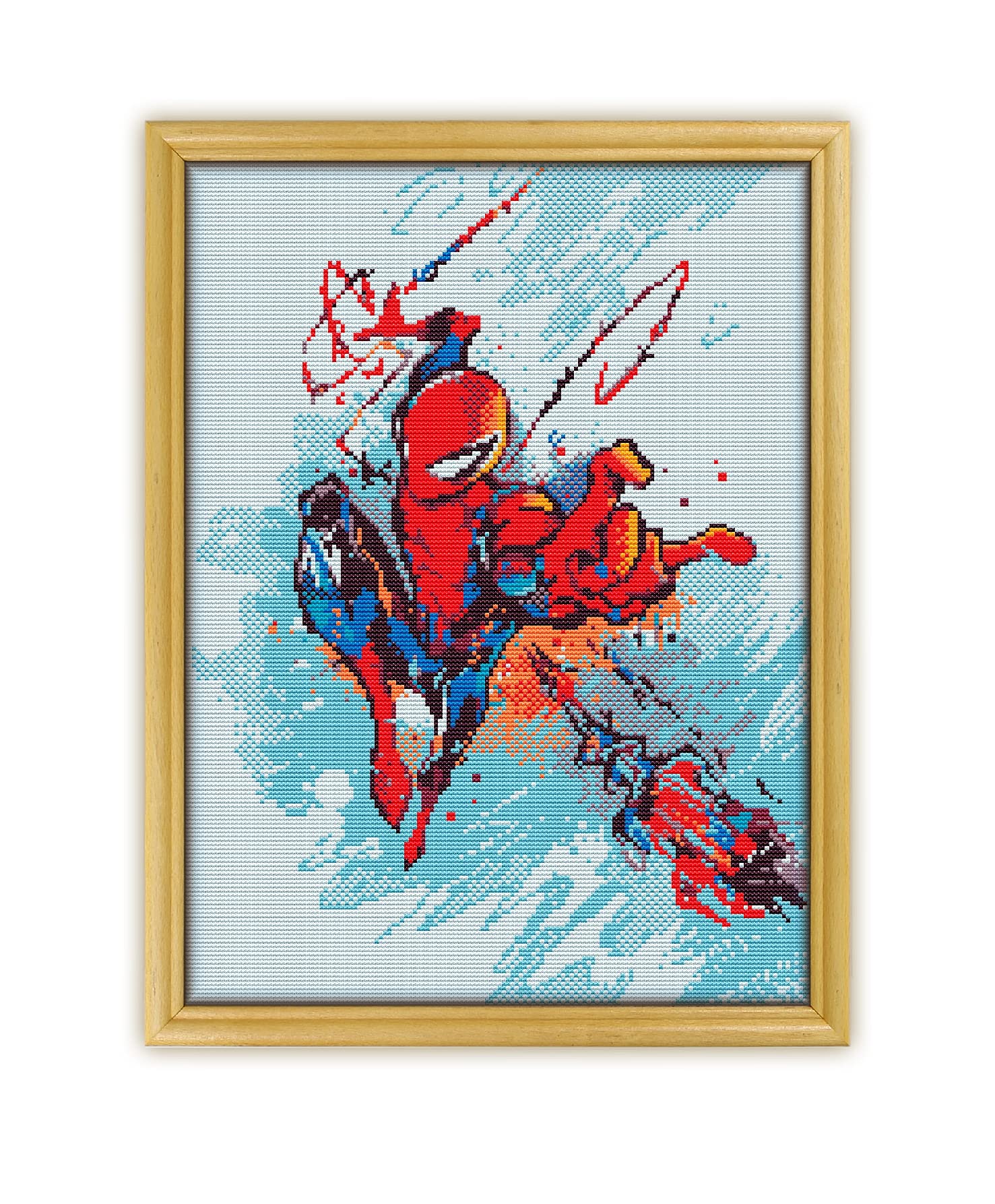 Spider-Man K388 Counted Cross Stitch Kit with Threads, Needles, Fabric, Clippers & Needle Threader - Complete Embroidery Starter Kit for Beginners | Perfect for DIY Home Decor, Gifts & Craft Projects
