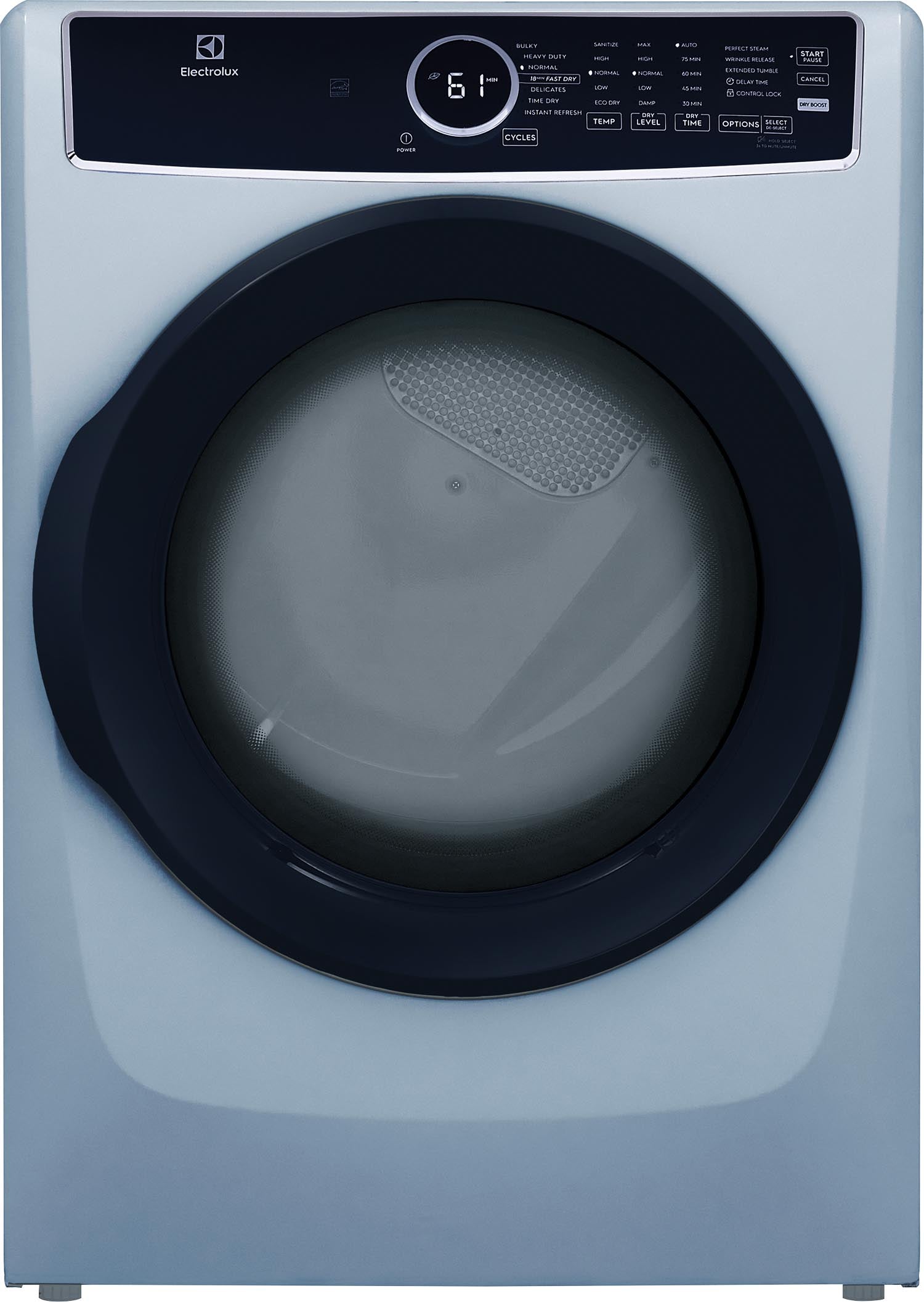 Electrolux ELFE743CAG 8 cu. ft. Front Load Electric Dryer in Glacier Blue - Energy Efficient Laundry Solution for Home & Apartment Use