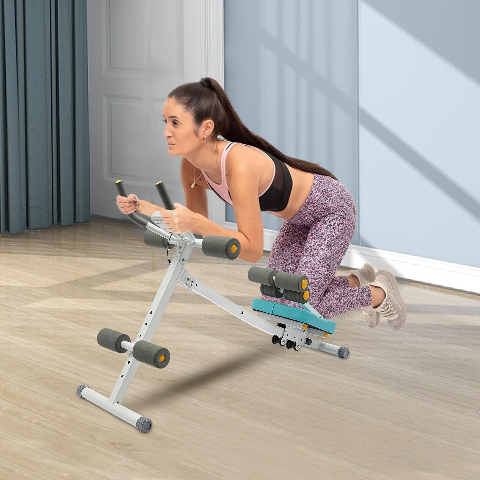 **Ab Trainer Machine for Core Workouts - Adjustable Resistance Bands & LCD Display - Full Body Waist Trainer for Adults - Home Gym Equipment for Abs, Back & Posture**    *(Ideal for Home Fitness, Post-Pregnancy Recovery, and Strength Training)*
