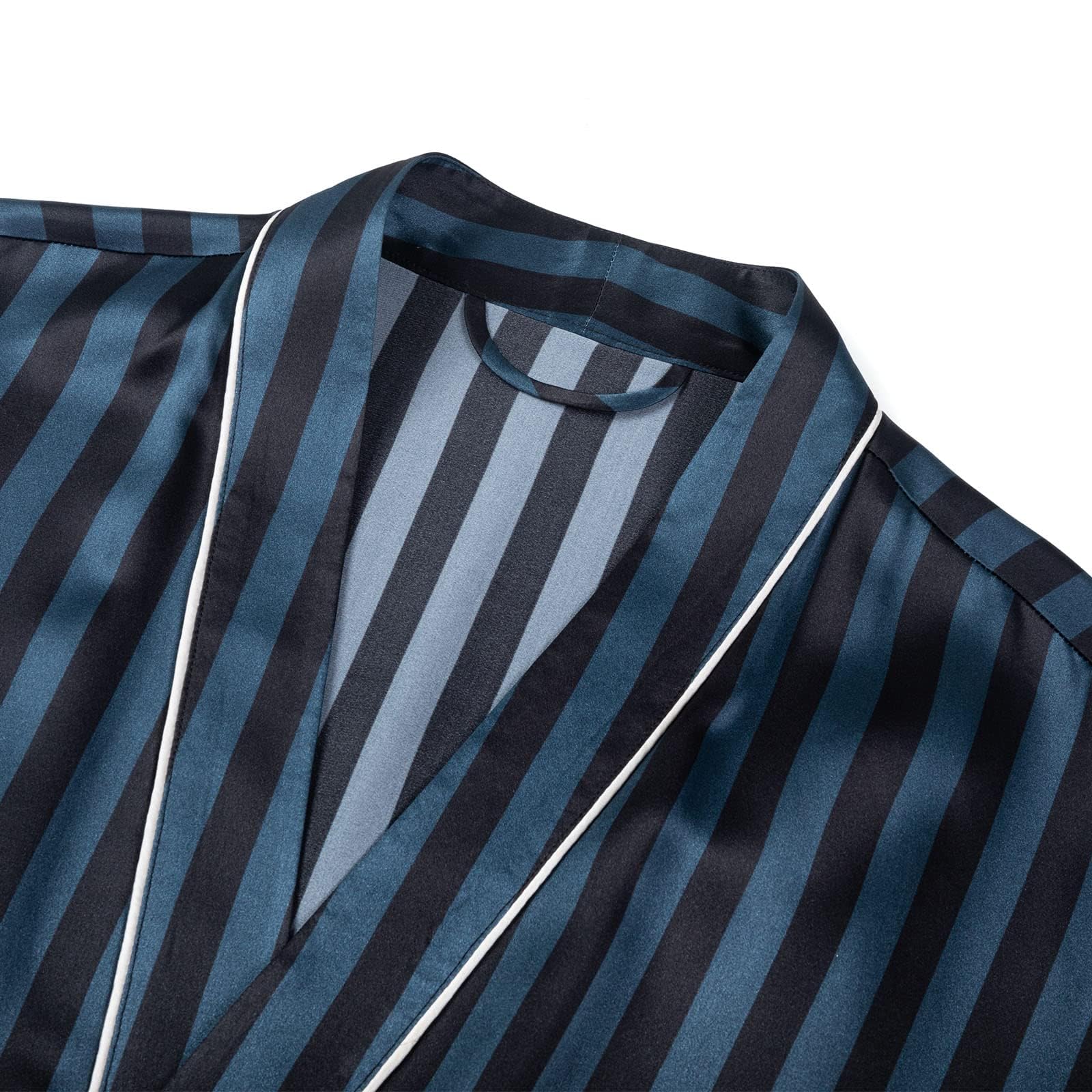 Luxury Mulberry Silk Robe for Men - Lightweight Long Sleeve Bathrobe & Sleepwear - Perfect for Spa, Lounging & Relaxation at Home