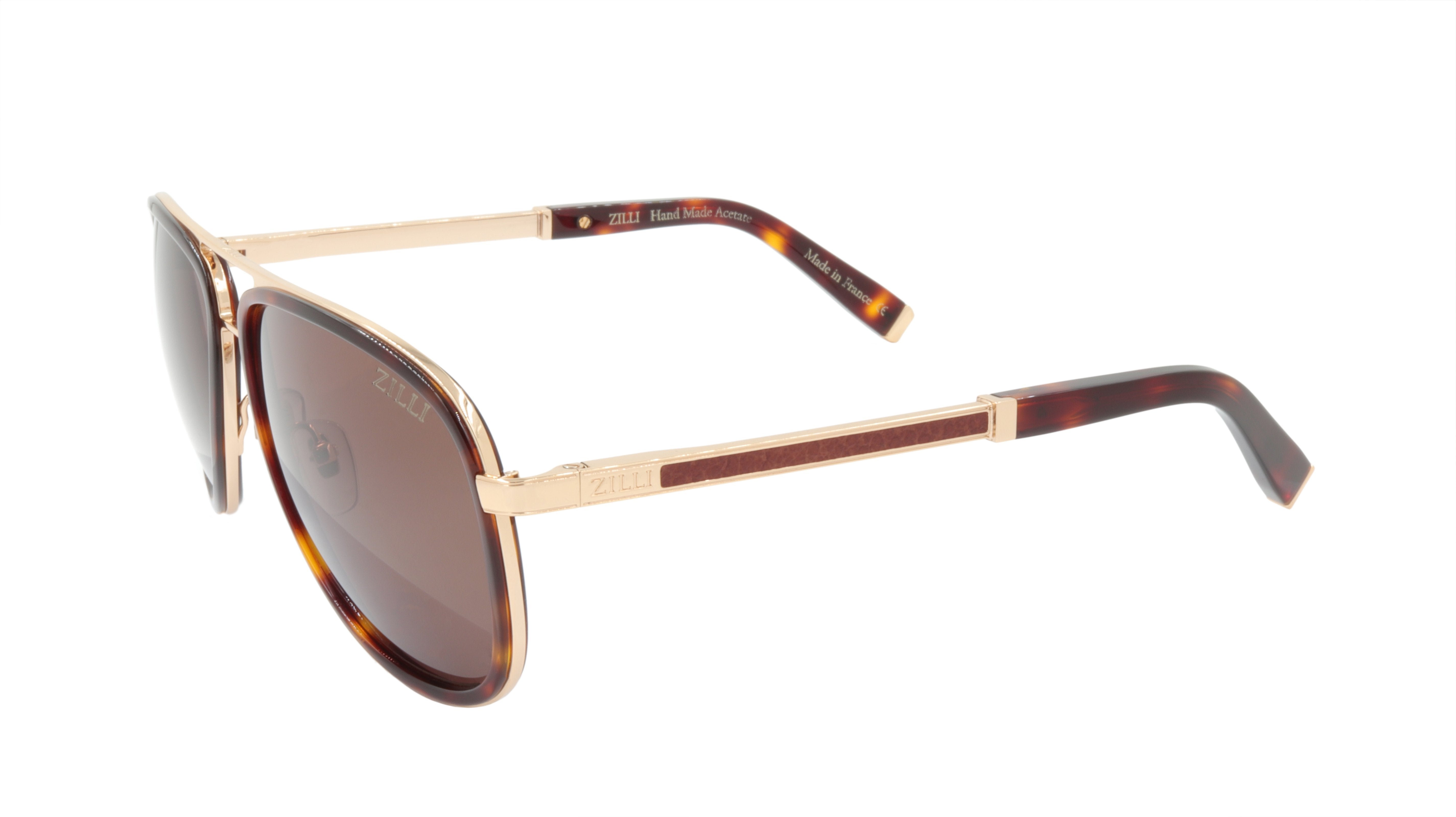 ZILLI Luxury Titanium & Acetate Sunglasses with Polarized Lenses - Handmade in France (Model ZI 65017 C02) for Driving, Travel & Fashion