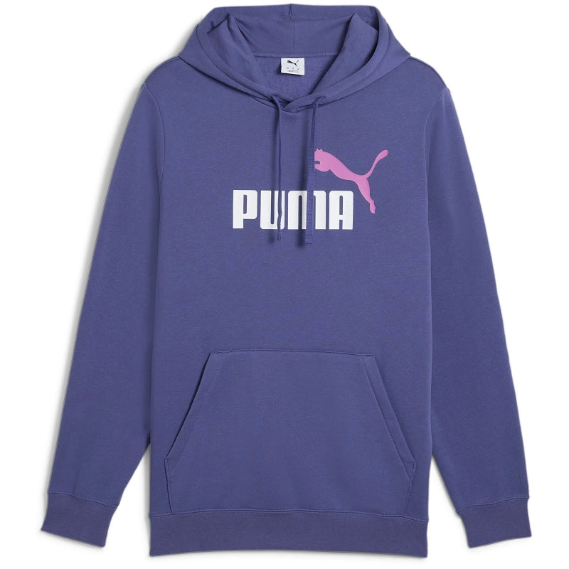 PUMA Men's Essentials Logo Two-Tone Fleece Hoodie - Purple | Comfortable & Stylish Pullover for Casual Wear, Gym, and Outdoor Activities
