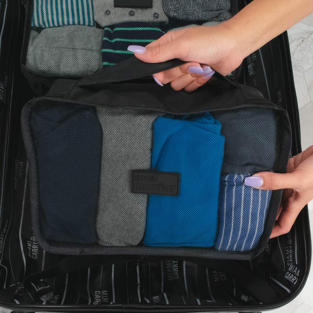 12-Piece Packing Cubes Set for Travel Luggage Organization - Black | Space-Saving Travel Accessories for Suitcases, Backpacks & Carry-Ons