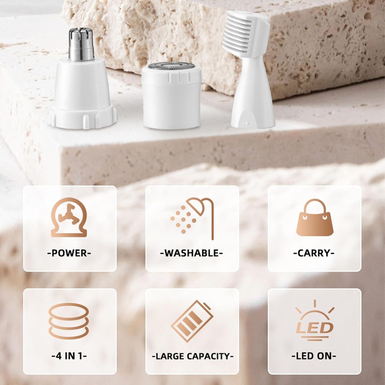 **Taletseten 4-in-1 Rechargeable Waterproof Electric Shaver for Women – Painless Hair Removal for Legs, Underarms & Bikini Area | Smooth & Comfortable Shaving at Home or Travel**