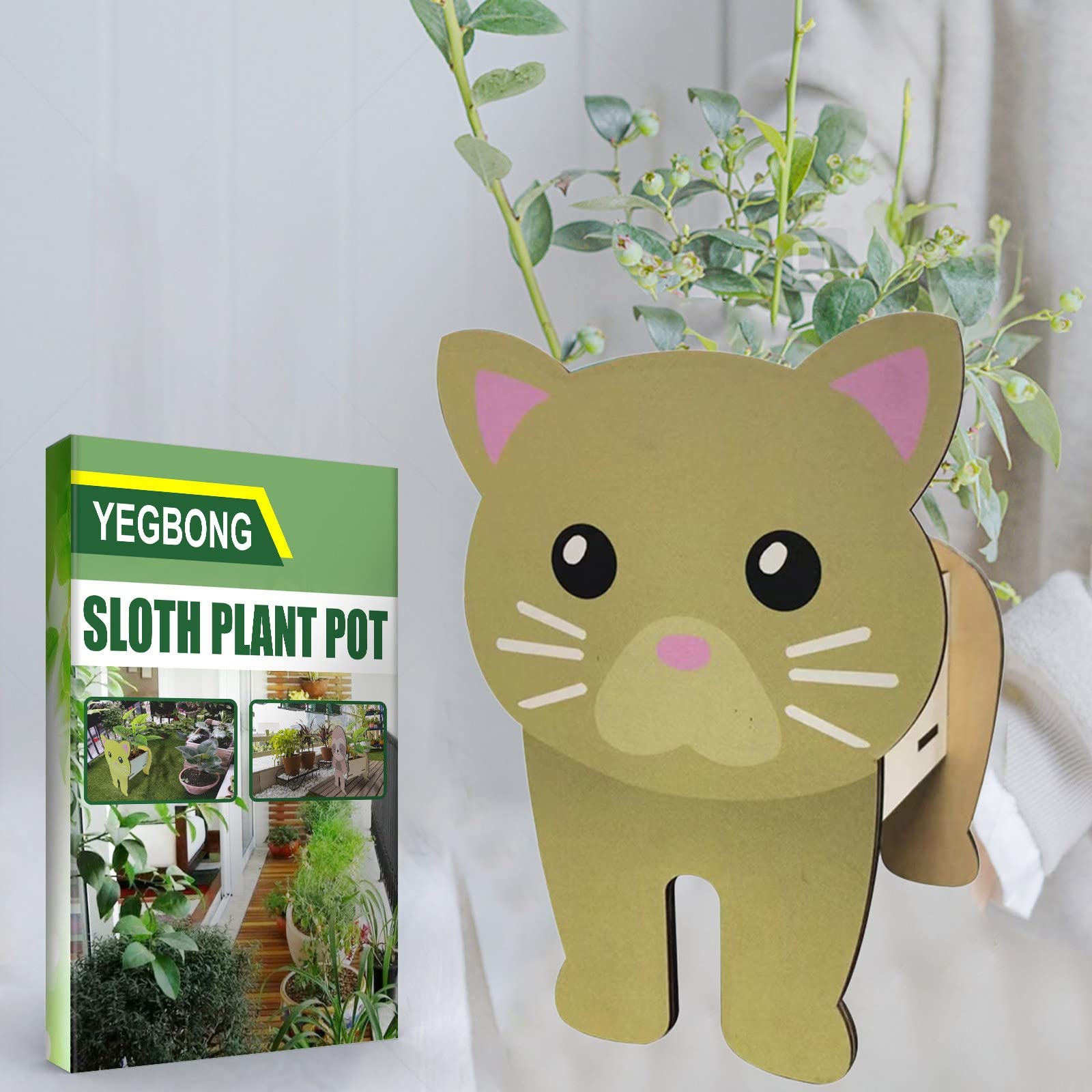 Cute Cartoon Animal Flower Pots - Sloth, Cat & Dog Shaped Succulent Planters for Home Decor | Creative Ceramic Planter for Indoor Plants, Holiday & Spring Decoration | Perfect Gift for Plant Lovers