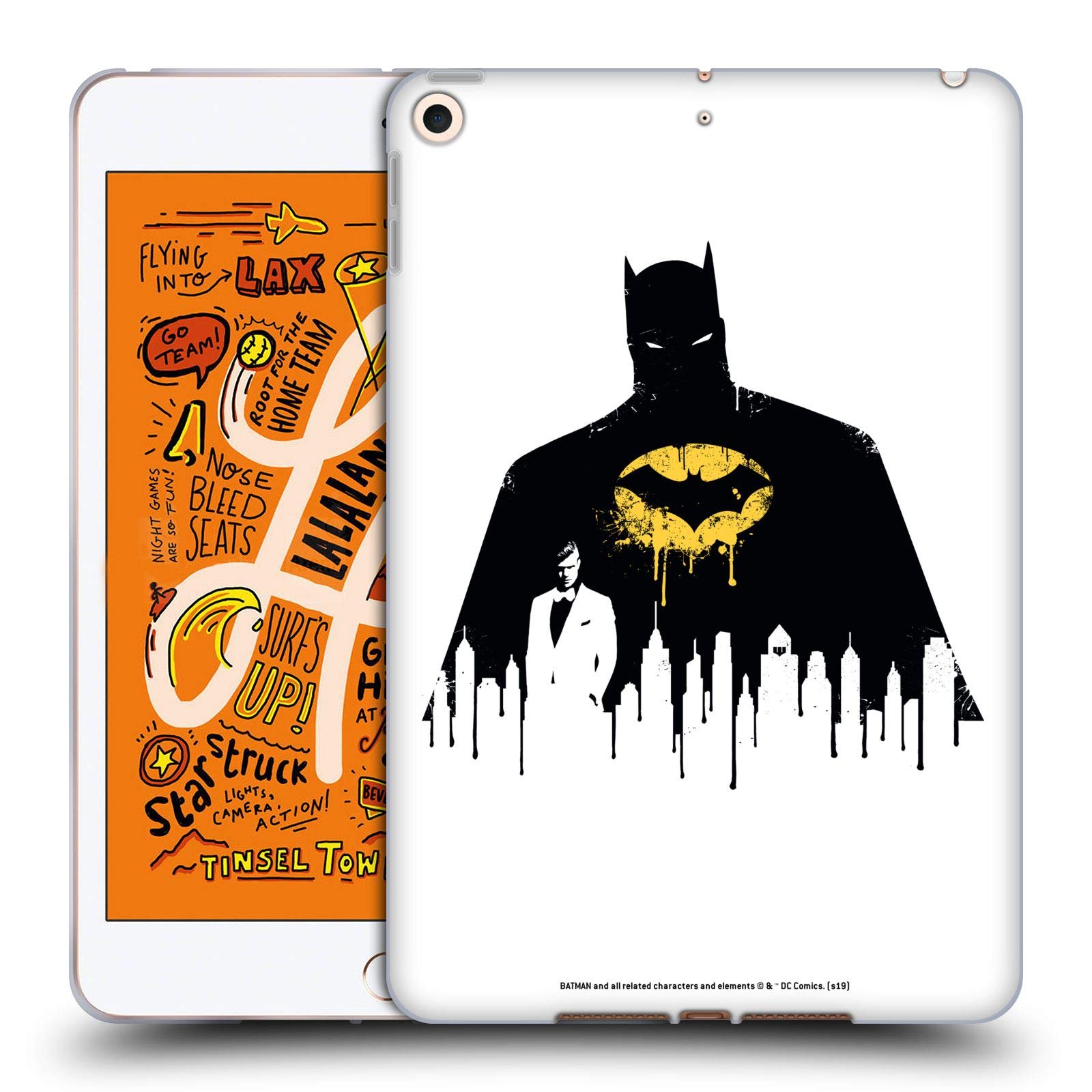 Head Case Designs Batman DC Comics Alter Ego Cityscape 2 Duality Soft Gel Case for Apple iPad Mini 2019 - Protective Cover for Work, School & Travel