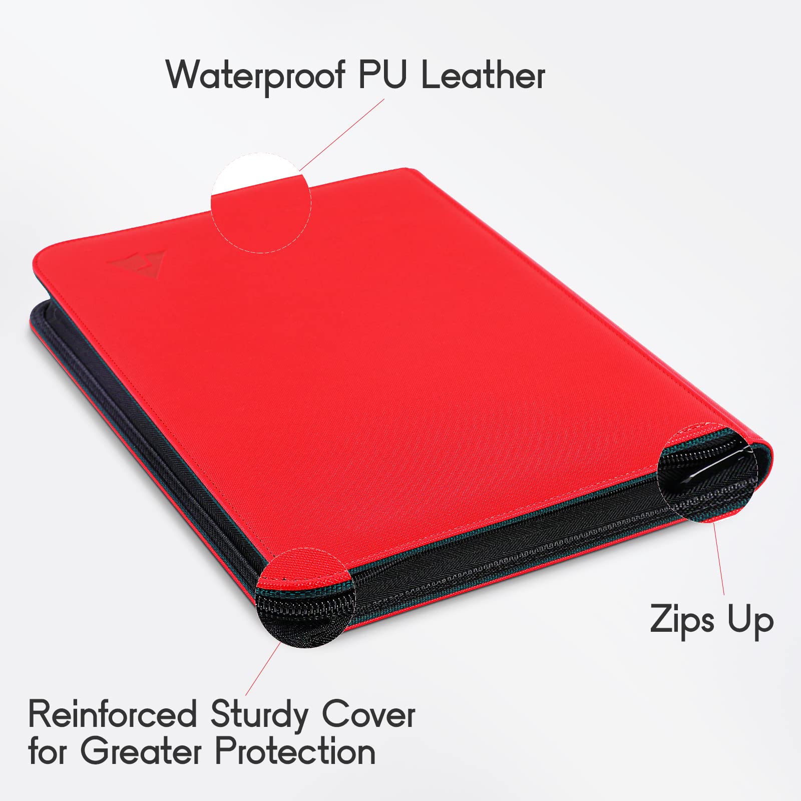 Rayvol Premium 9-Pocket 504 Card Binder - Ringless Trading Card Album with Side Loading Black Pages | Perfect for TCG Collectors, Pokemon, MTG & Sports Cards Storage (Red) - Organize & Protect Your Valuable Card Collection