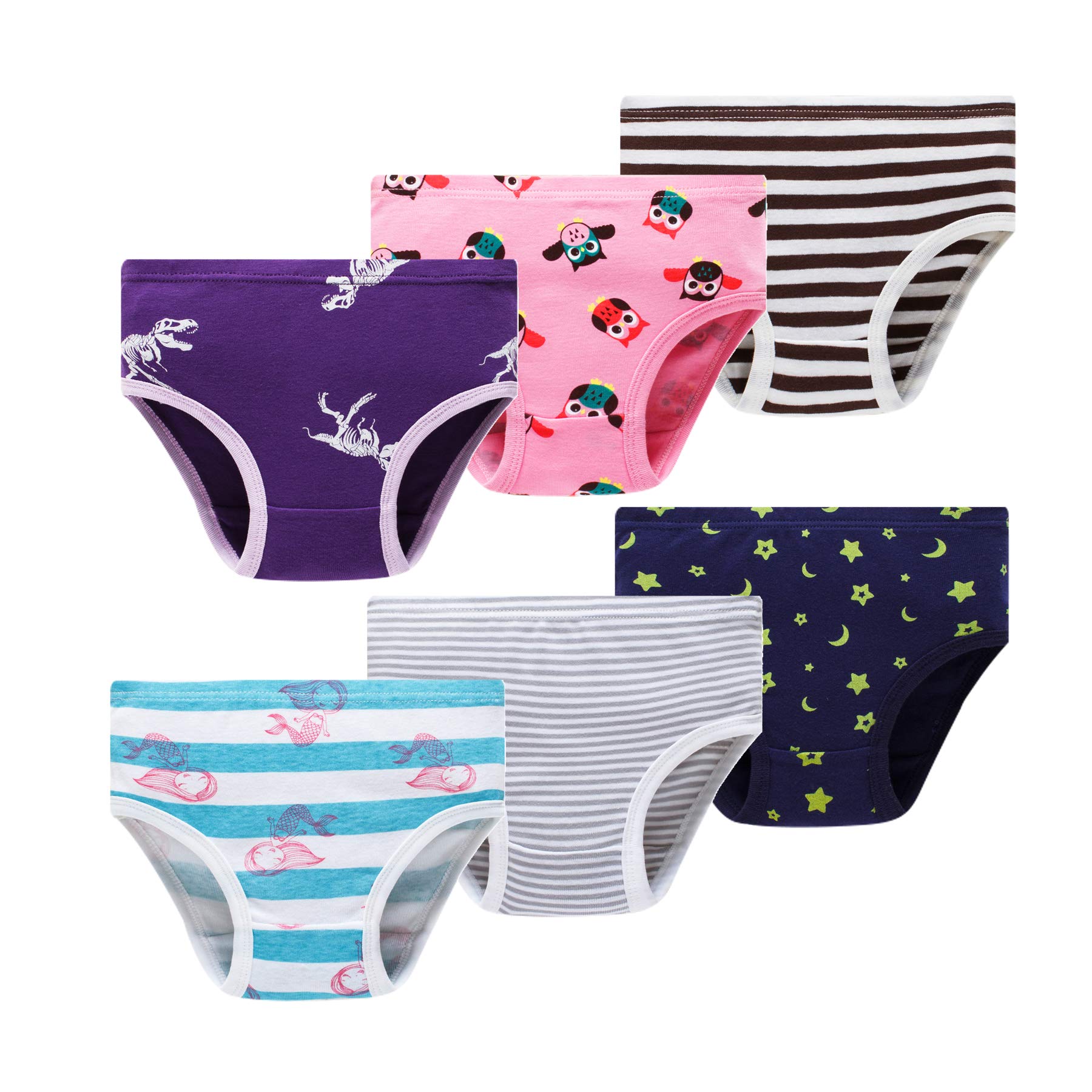 Winging Day Girls' 100% Cotton Underwear - Soft Breathable Panties for Kids & Toddlers - Perfect for School, Playtime & Everyday Comfort