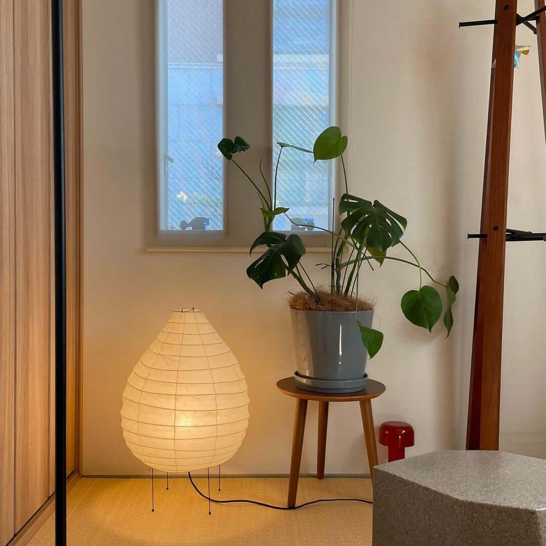 Japanese Washi Paper Lantern Table Lamp - Handmade Traditional Shoji Style Lighting for Bedroom, Living Room & Meditation Spaces