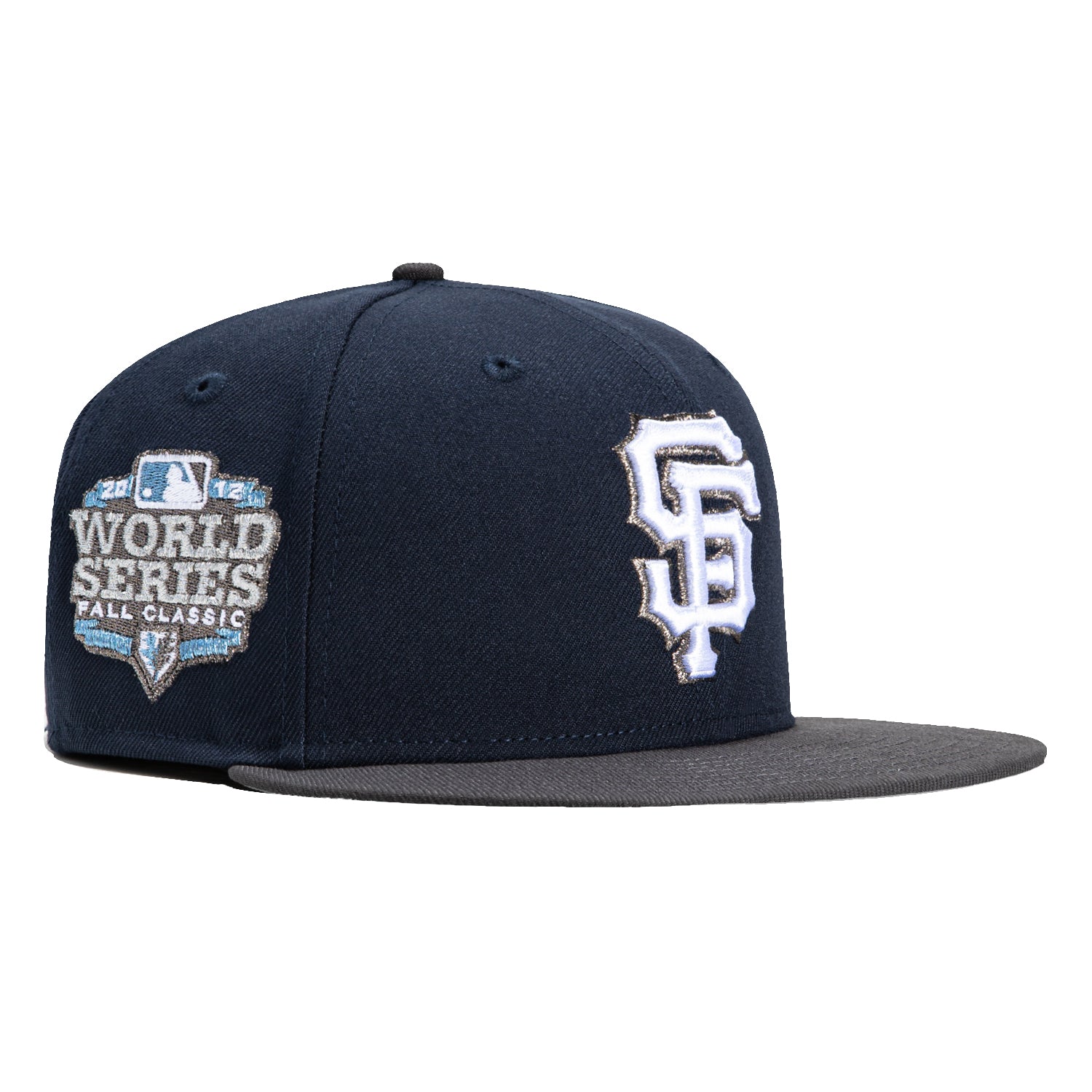 New Era 59Fifty San Francisco Giants 2012 World Series Patch Snapback Hat - Navy & Graphite Color - Official MLB Baseball Cap for Men & Women - Perfect for Games, Collecting & Streetwear Fashion
