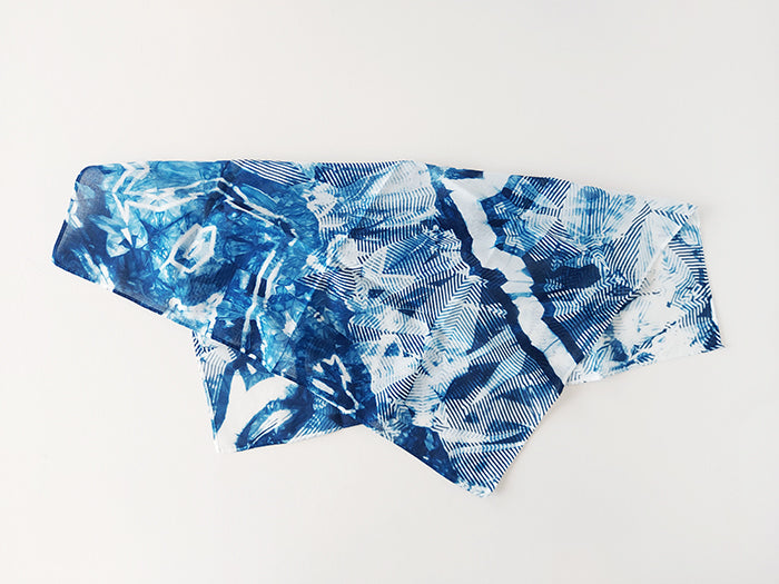 Premium Indigo Dyed Cotton Handkerchief by Kosoen - Soft & Breathable for Everyday Use, Travel & Gifting