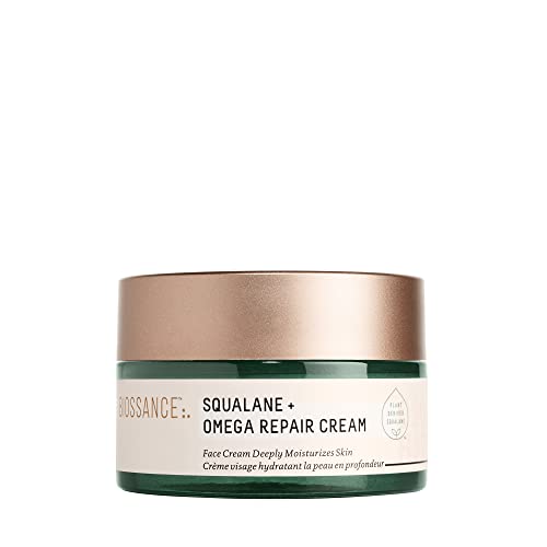 Biossance Squalane + Omega Repair Moisturizer - Hydrating Face Cream with Hyaluronic Acid & Ceramides for Dry Skin | Deep Moisture, Plumps & Smooths Fine Lines | Anti-Aging Skincare for Day & Night Use (1.6 oz)