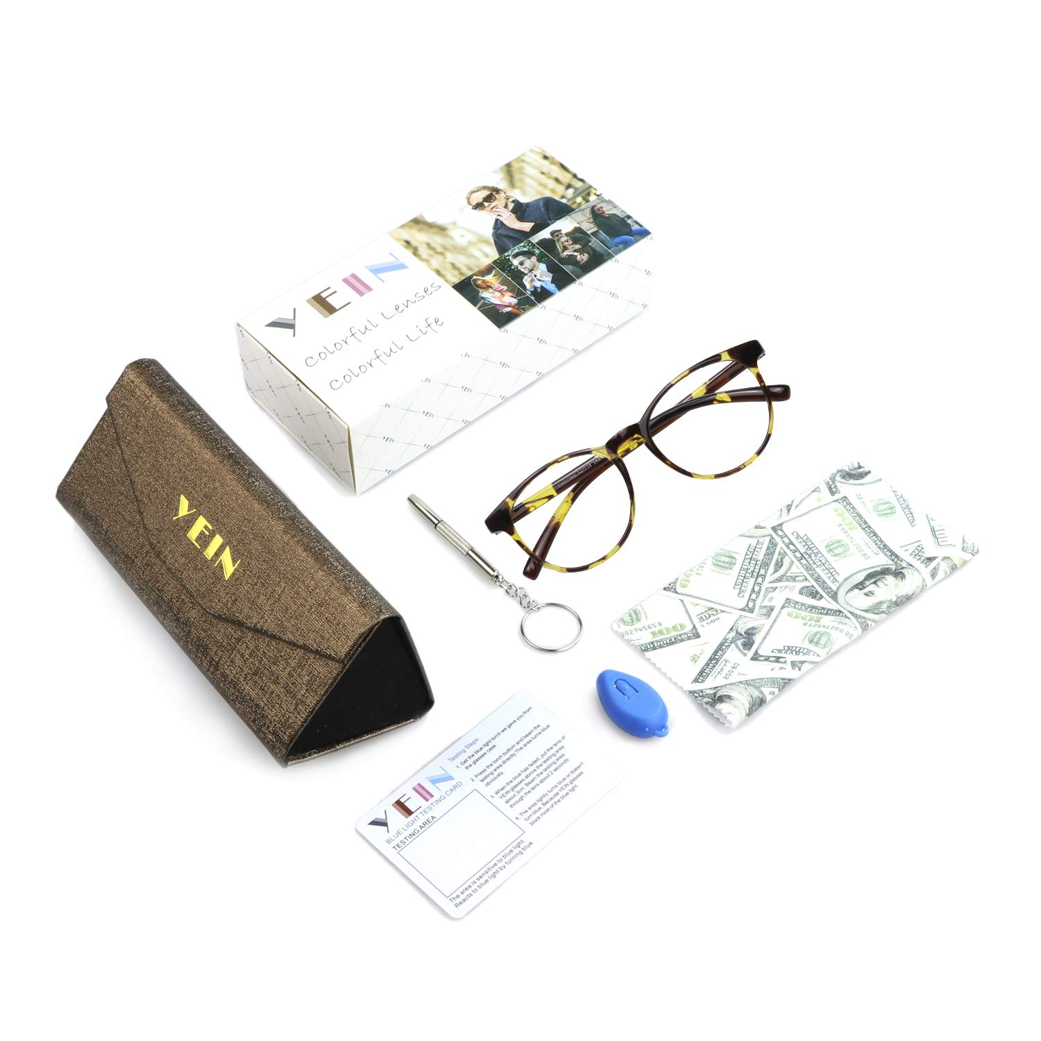 Blue Light Blocking Glasses for Women & Men - Photochromic Brown Sunglasses with Spring Hinge, Anti Eyestrain Computer Reading Glasses, Gaming & TV Glasses, Anti Glare - Perfect for Office Work, Screen Time & Outdoor Activities