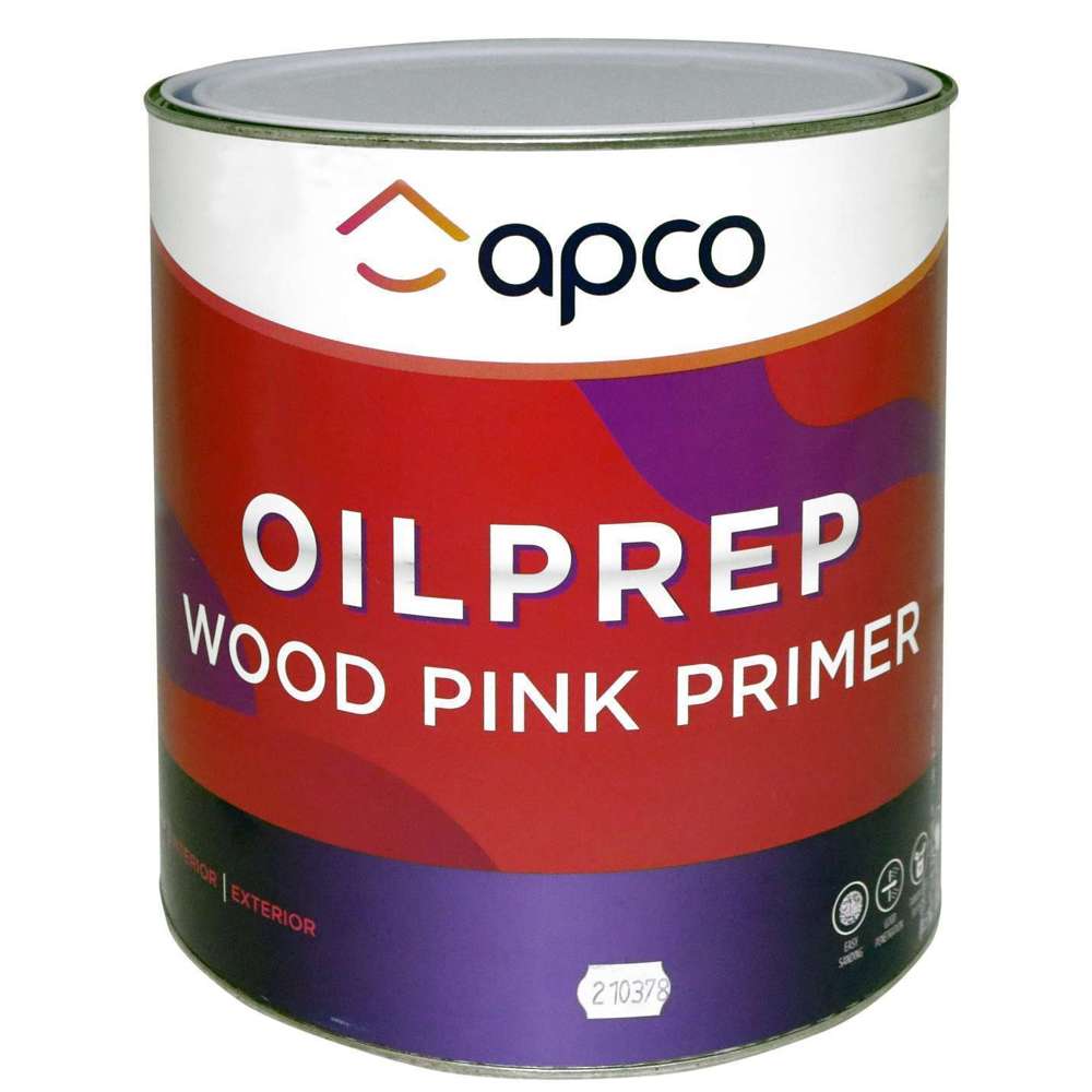 Apco OilPrep Enamel Wood Pink Primer 4L - High-Quality Wood Primer for Interior/Exterior Painting - Perfect for Cabinets, Furniture & DIY Wood Projects