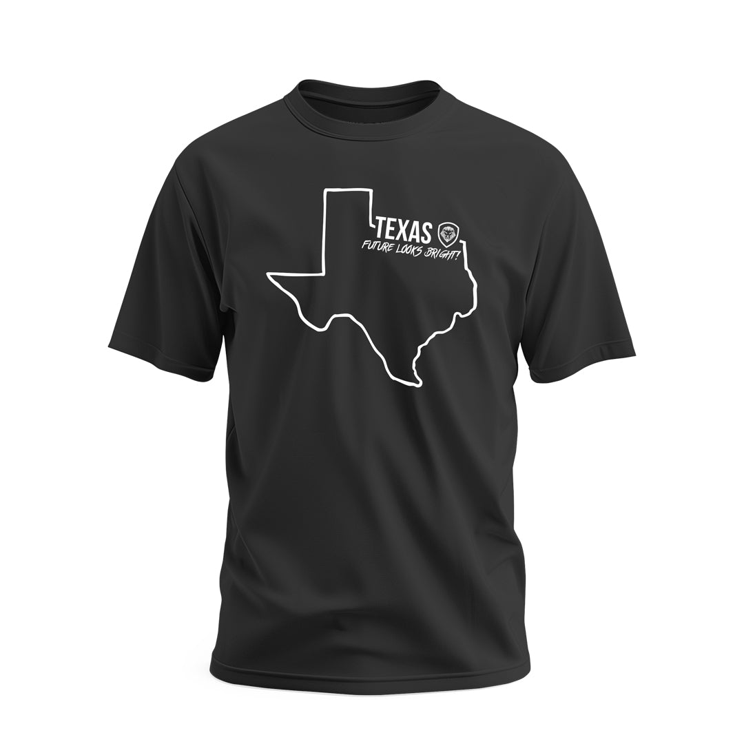 Future Looks Bright Texas State Short Sleeve T-Shirt for Men & Women - Casual Cotton Tee for Summer, Travel & College Pride