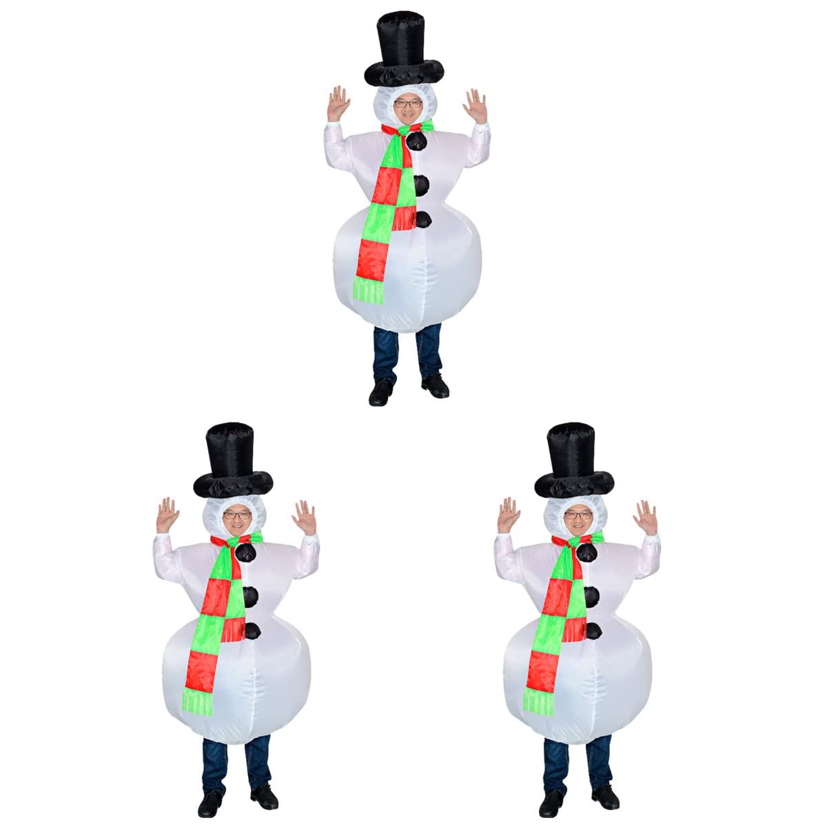 iFUNDOM 3-Piece Snowman Inflatable Costume Set - Adorable Christmas Dress Up Outfits & Performance Props for Holiday Parties, Family Gatherings & Festive Celebrations