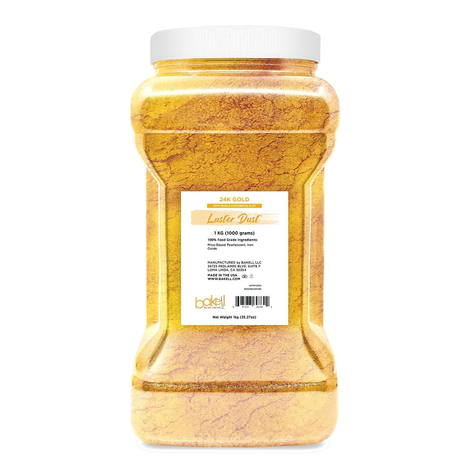24K Gold Luster Dust - 1lb Bulk Edible Glitter for Cake Decorating, Baking & Candy Making - Premium Food Grade Decoration Powder for Cookies, Cupcakes & Desserts