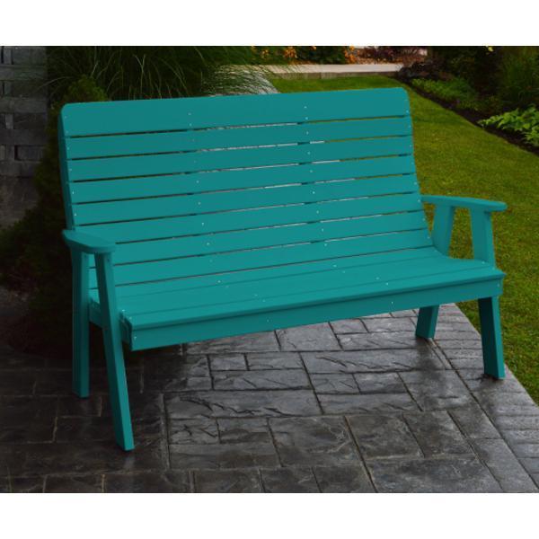 A & L Furniture Poly Winston Garden Bench - Outdoor Patio Seating for Backyard, Porch, and Garden - Weather-Resistant and Durable Polyethylene Material
