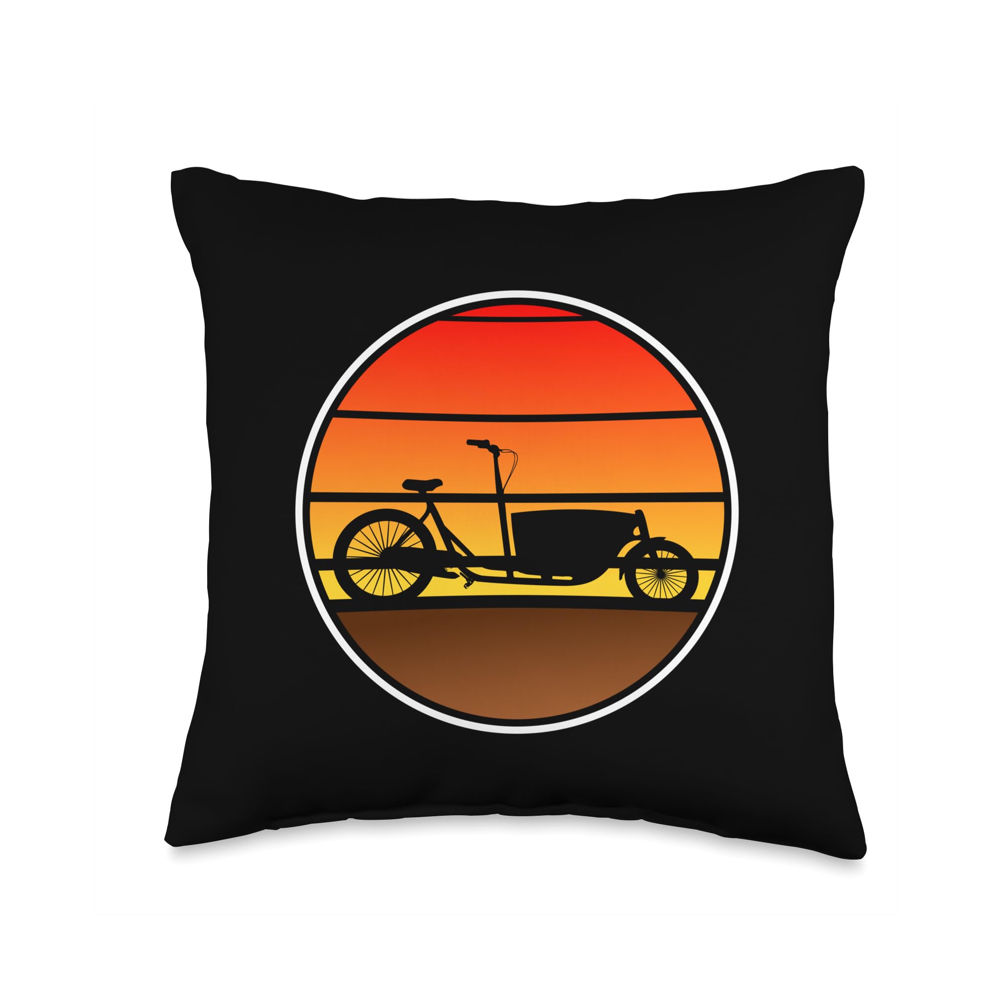 Cycling Cargo Bike Throw Pillow - Comfortable Cycling-Themed Decorative Pillow for Home, Office, or Bike Shop Decor
