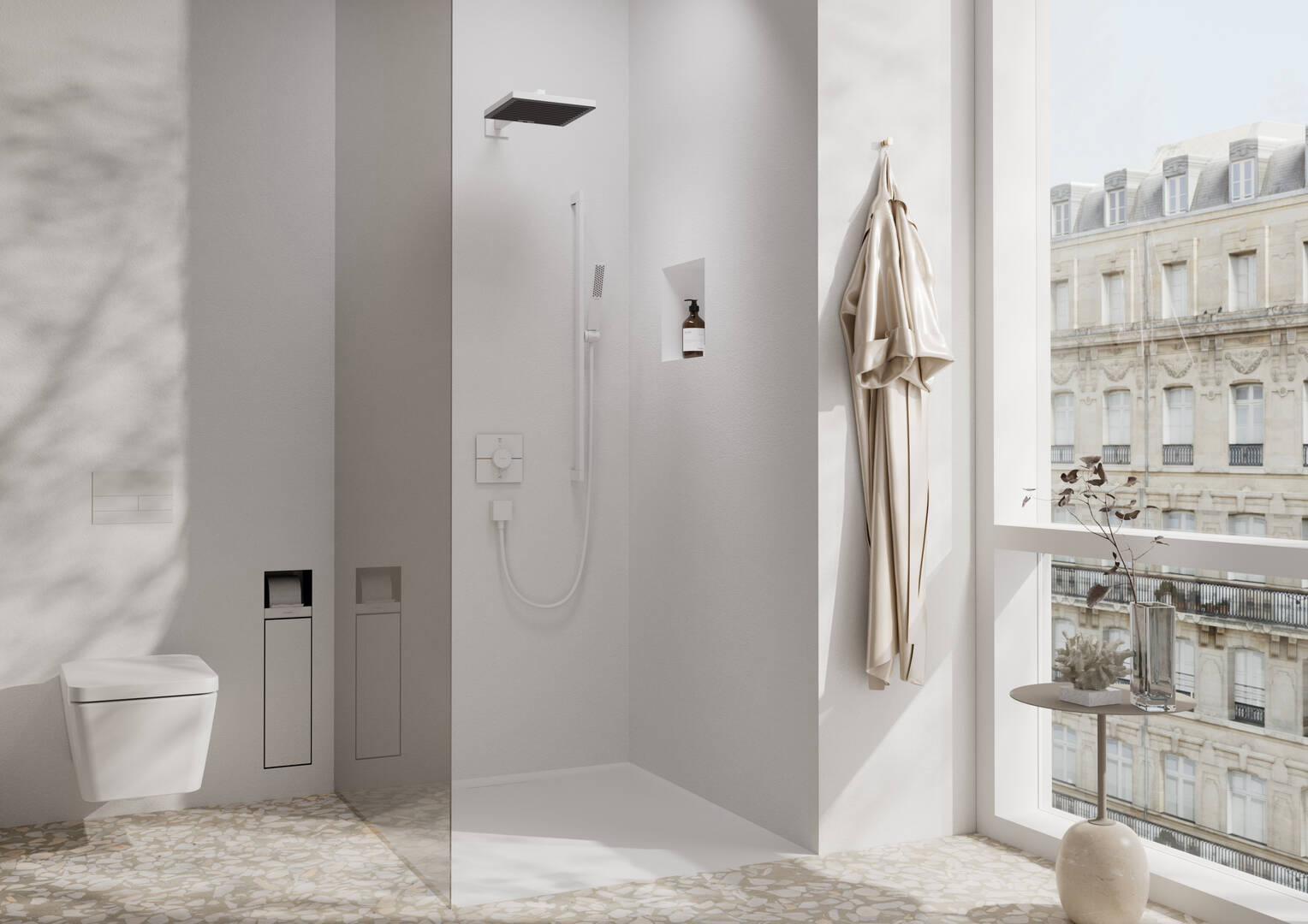 Hansgrohe AddStoris Robe Hook in Matte White (41742700) - Perfect for Bathrooms, Bedrooms, and Entryways