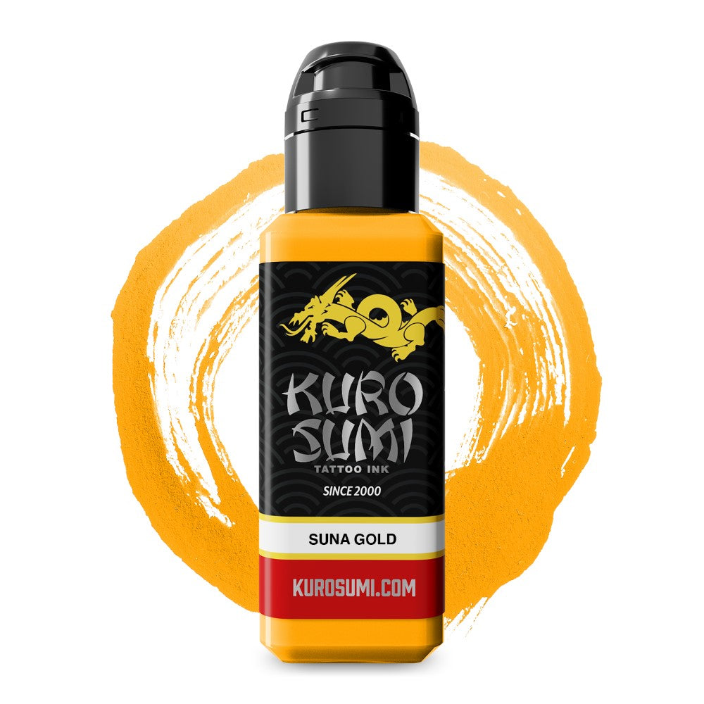 Kuro Sumi Suna Gold Tattoo Ink - Professional Black & Gold Tattoo Ink Set for Artists - Perfect for Sleeves, Tribal & Japanese Style Tattoos