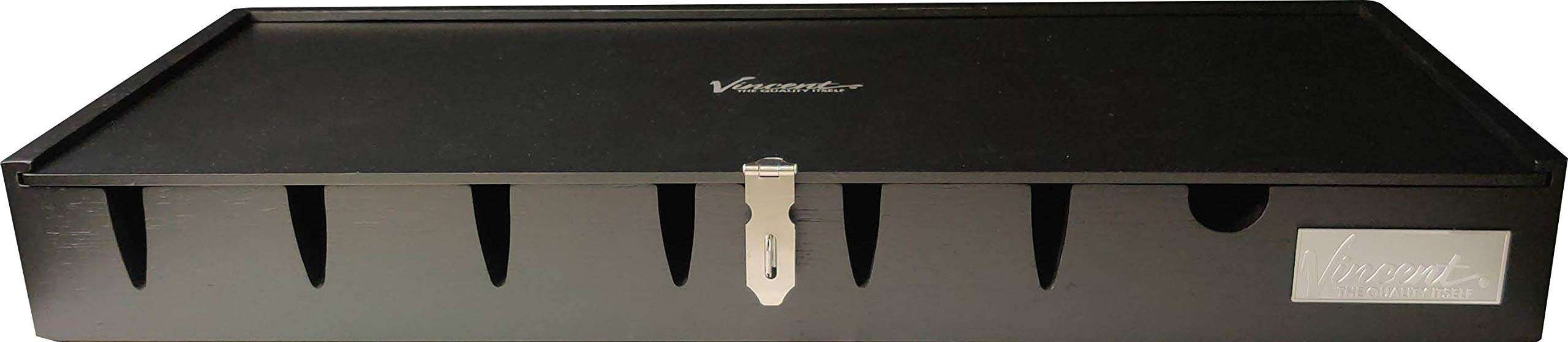 Vincent Professional Countertop Tray Station Organizer - 8 Compartment Black Kitchen Utensil Holder for Spices, Makeup Brushes, Office Supplies - Perfect for Home, Restaurant & Salon Organization