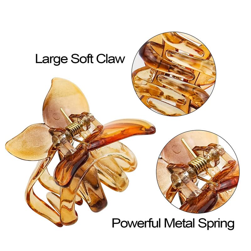 FAMEZA 4-Pack Butterfly Claw Hair Clips for Women & Girls - 2.36 Inch Hair Clips for Thick & Medium Hair - Cute Butterfly Hair Accessories for School, Work, Parties & Everyday Styling
