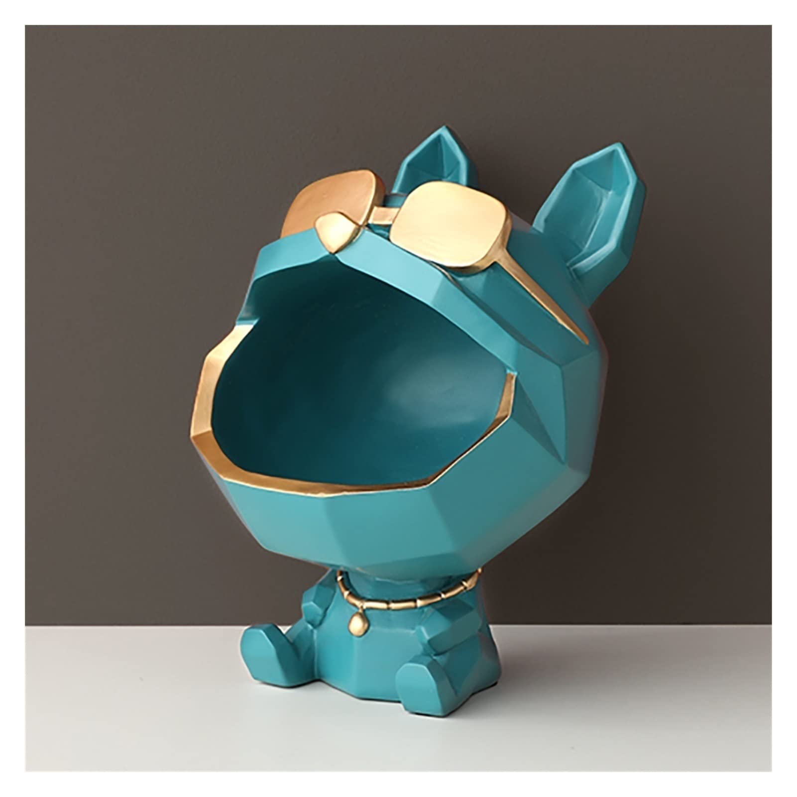 Stylish Bulldog Key Holder & Organizer - Decorative Storage Box for Keys, Phone, Wallet, Coins & Jewelry | Green Home Entryway Tray & Desktop Decor | Perfect for Entry Table, Nightstand or Office Desk