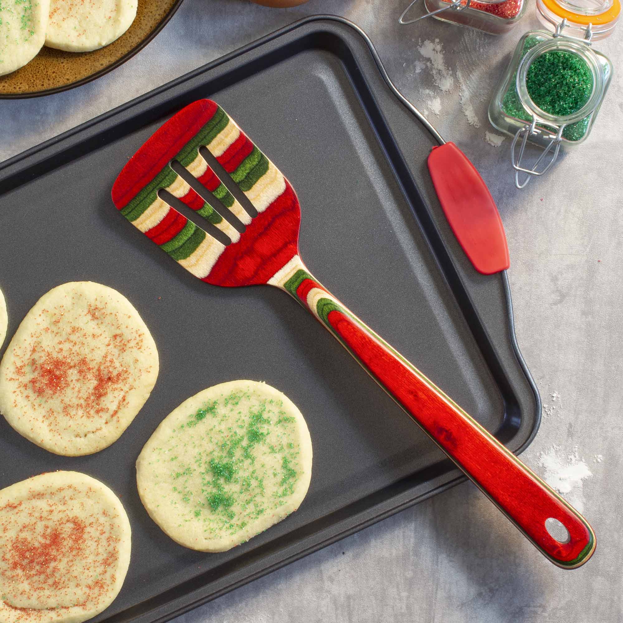 Baltique® North Pole Collection Slotted Spatula - 12.5 Inch Premium Kitchen Turner for Non-Stick Pans - Perfect for Flipping Pancakes, Burgers & Cookies (Christmas Baking & Holiday Cooking Essential)