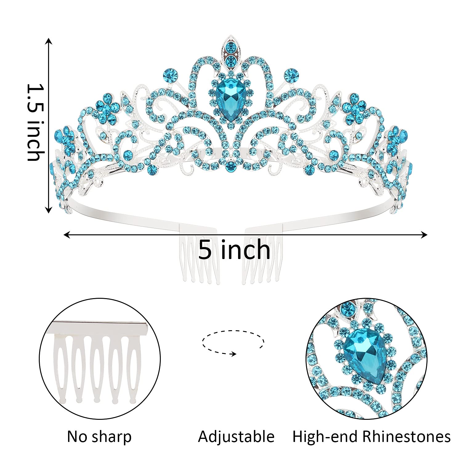 VELSCRUN Girls Birthday Tiara Crown & Sash Set - Princess Party Decorations for Birthday Celebrations, Gifts for Girls | Perfect for Birthday Parties, Princess Themed Events & Photo Shoots