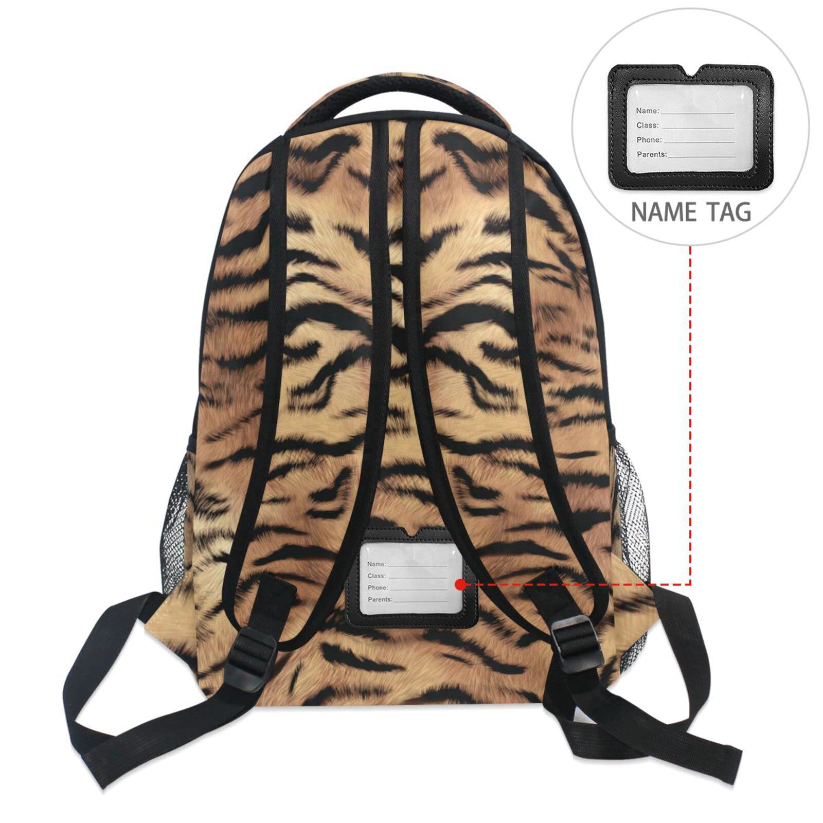 Abstract Tiger Print Backpack for Boys & Girls - Durable School Bookbag, Elementary Backpack, Travel Daypack - Perfect for School, Travel & Outdoor Adventures