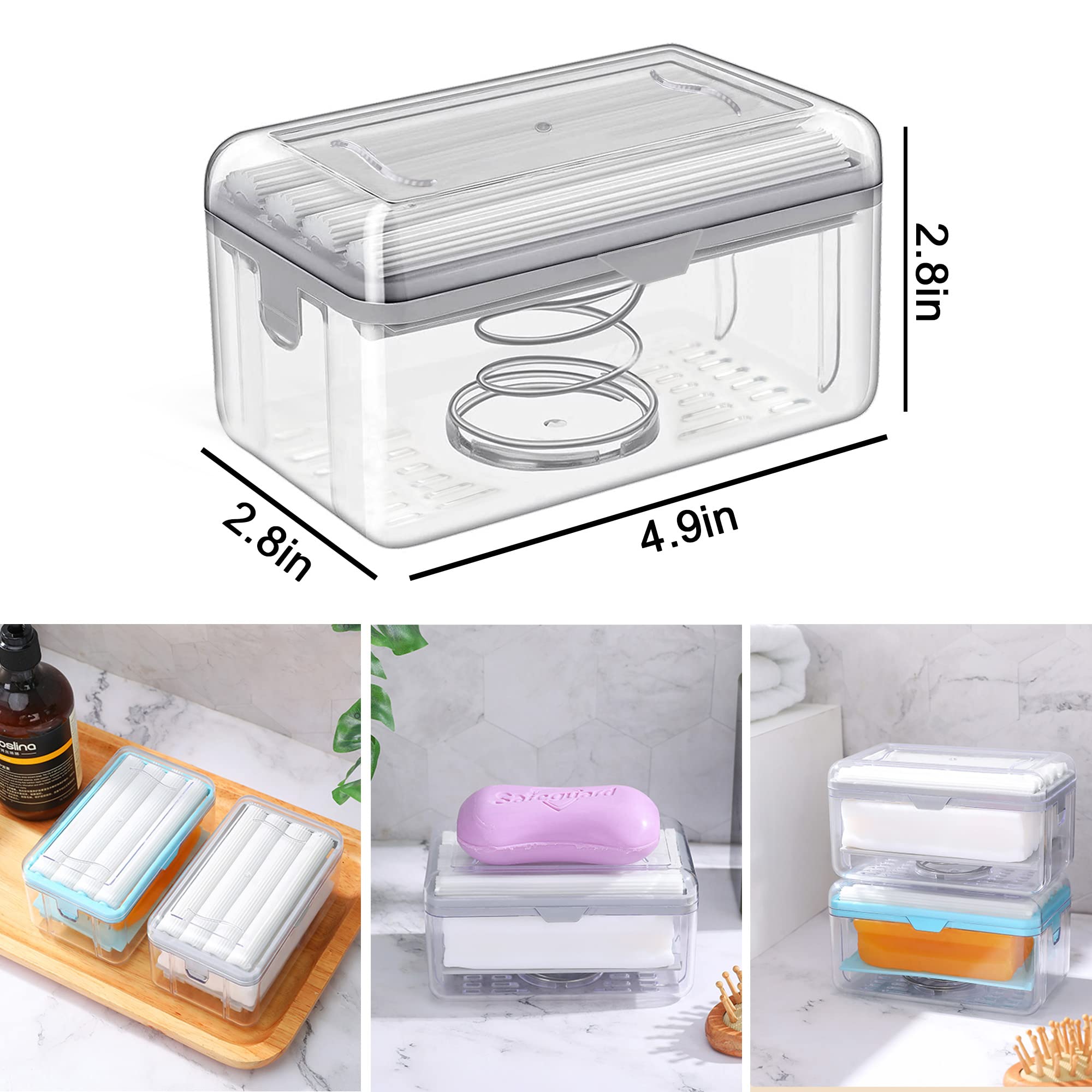 LELEMON Soap Dish with Drain - Multifunctional Soap Holder for Bathroom & Kitchen - Keeps Soap Dry & Easy to Clean - Perfect for Shower, Sink, and Countertop Organization