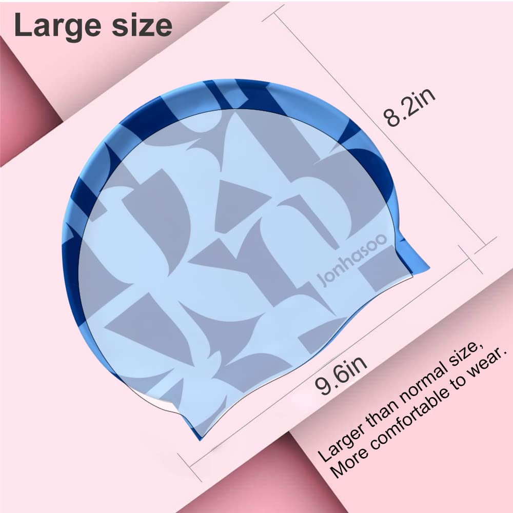 Women's Swim Cap for Long Hair - Stylish Printed Design | Perfect for Swimming, Water Aerobics & Pool Workouts