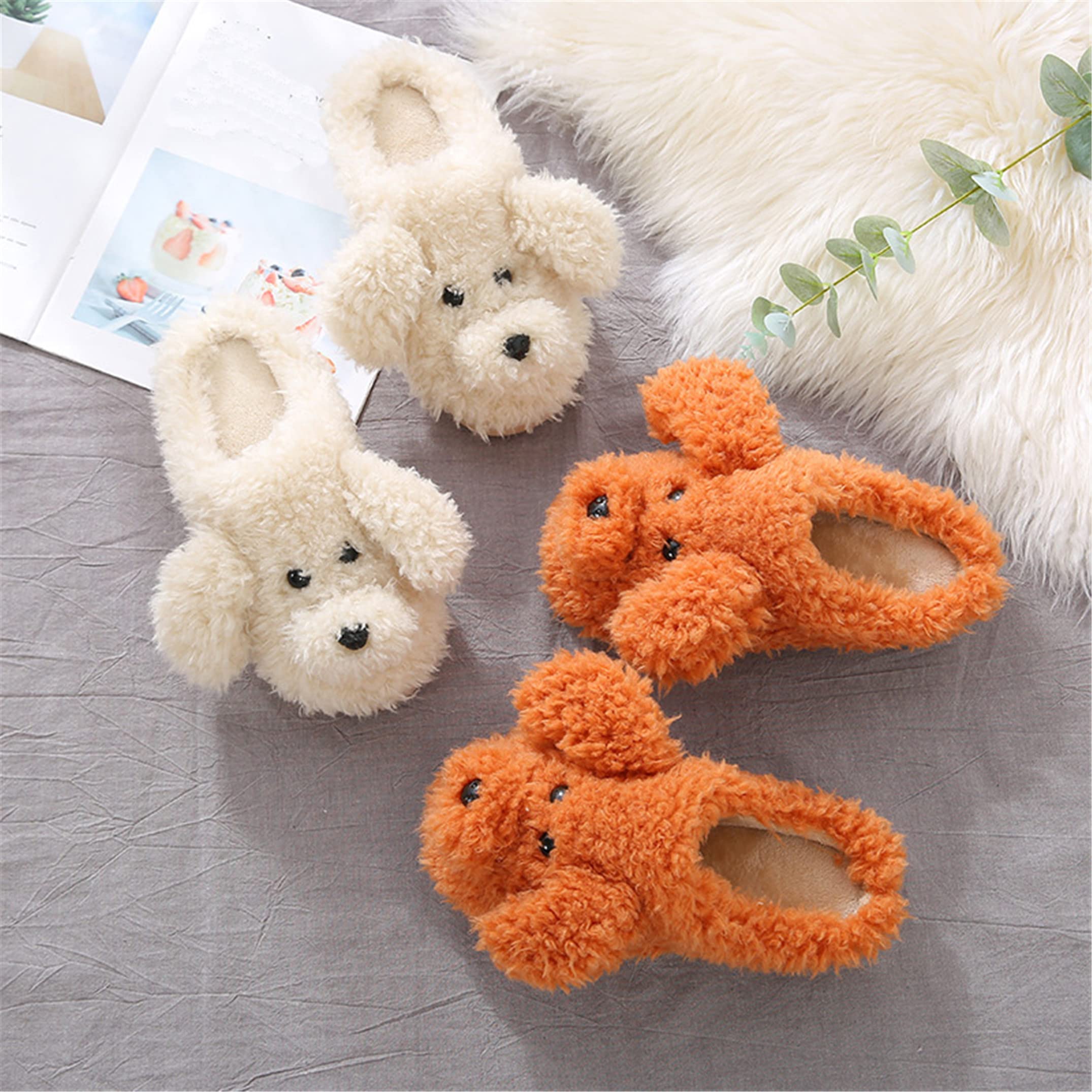 YILANLAN Women's Cartoon Animal Dog Slippers - Cozy Winter House Shoes for Women - Perfect for Indoor Comfort, Lounge Wear & Gift Giving