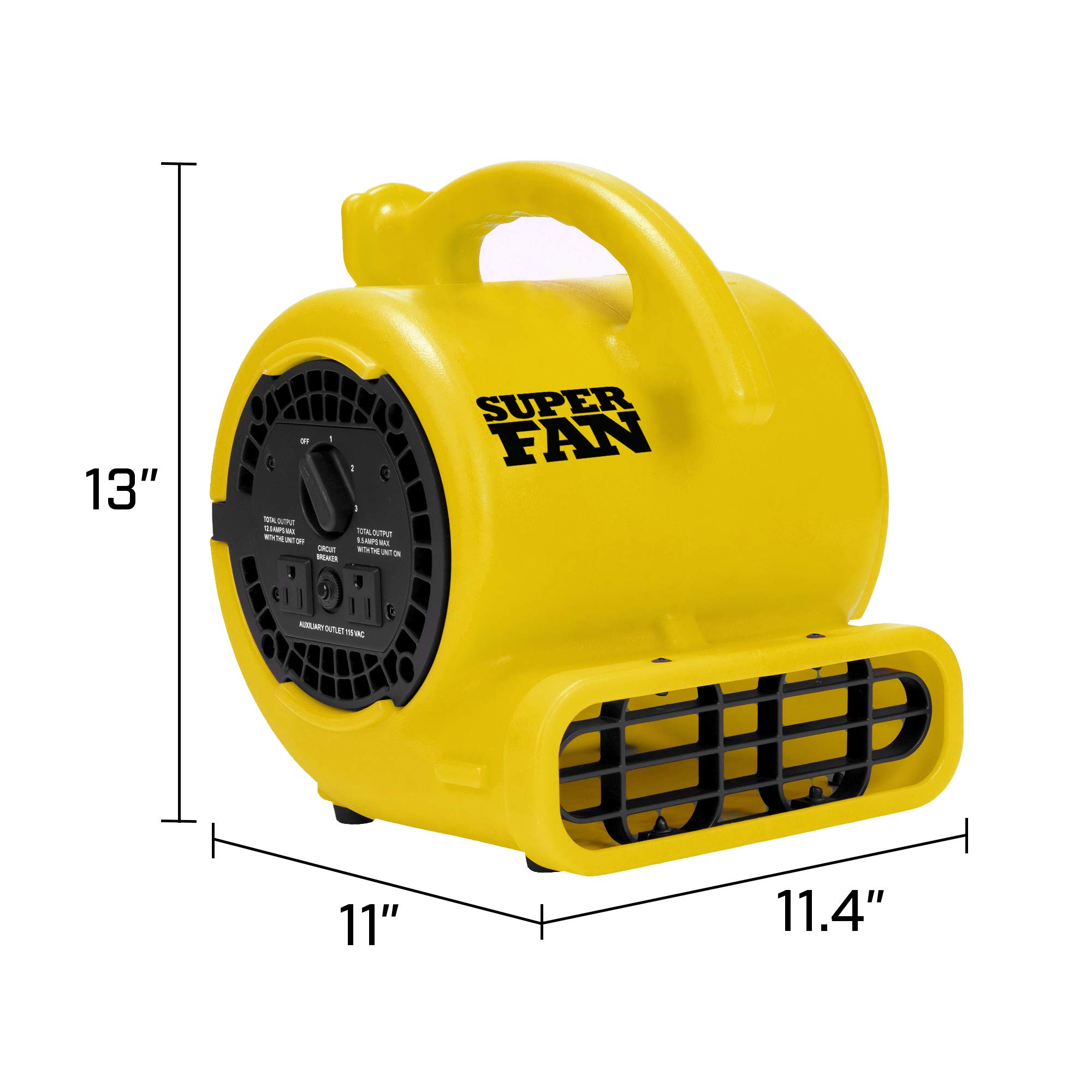 Super Powerful High Velocity Floor Fan - Personal & Portable Air Mover for Home, Office, Gym | Fast Cooling with 3 Speed Settings | Ideal for Indoor, Outdoor, Bedroom & Workspace (Yellow)