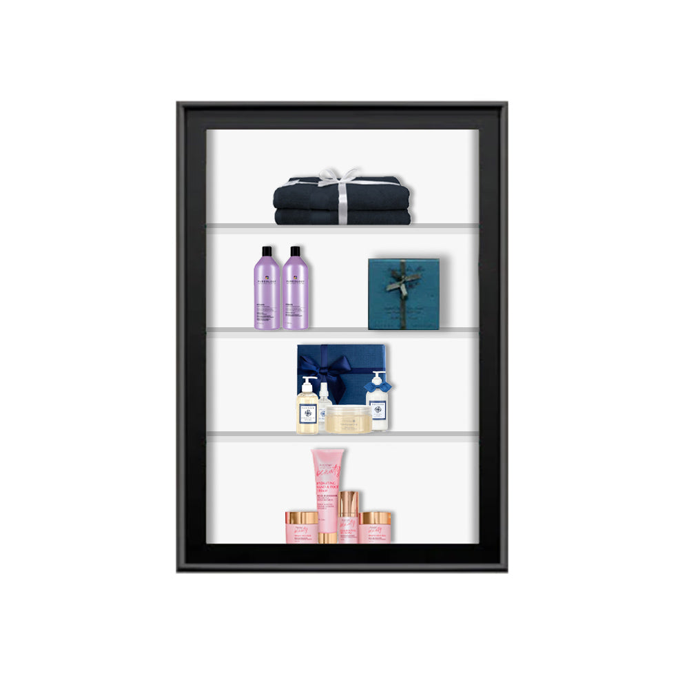 Stylish Metal Shadow Box Swing Frames with Wood Shelves - Set of 4 for Wall Decor, Home Organization & Displaying Photos, Art, Collectibles