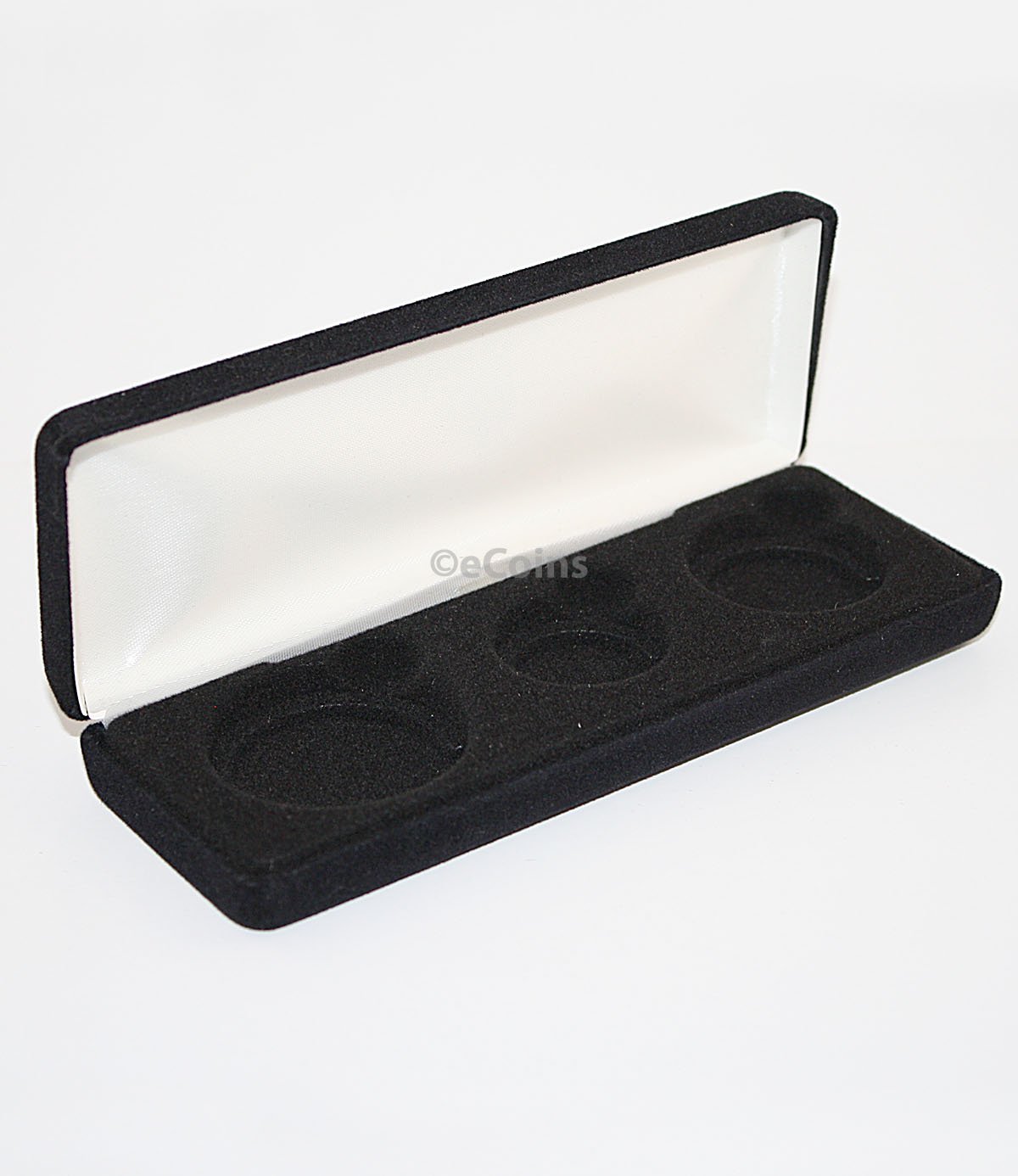 Black Felt Coin Gift Metal Box - Holds 1 Quarter, 1 Half Dollar & 1 Ike/ASE Silver Eagle Coin - Perfect for Collectors, Gifts & Coin Storage