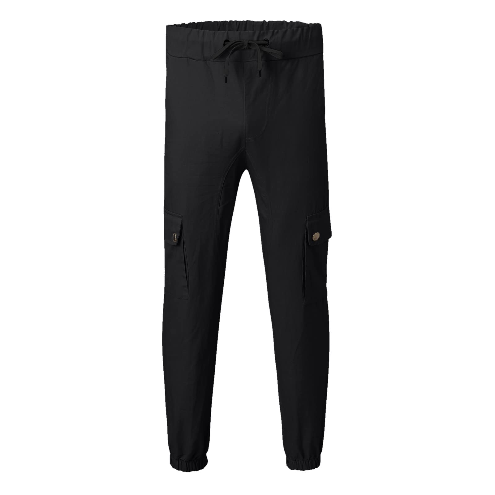 Men's Relaxed Fit Solid Cropped Cargo Pants - Casual Trousers for Autumn | Comfortable Tethered Color Outdoor & Work Wear
