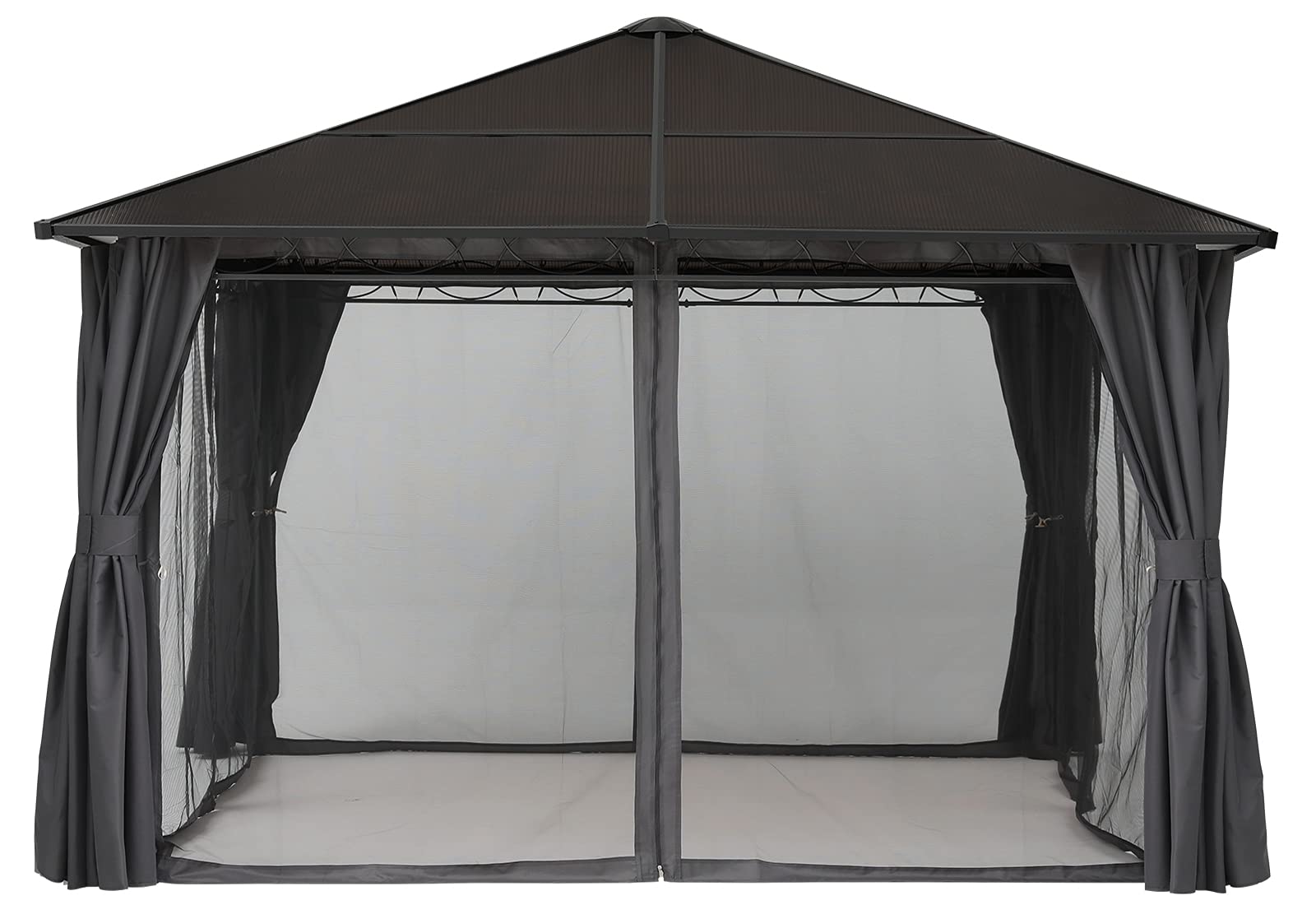 ABCCANOPY Hardtop Patio Gazebo with Weather-Resistant Curtains & Mosquito Netting - Perfect for Outdoor Dining, Garden Parties, and Backyard Relaxation