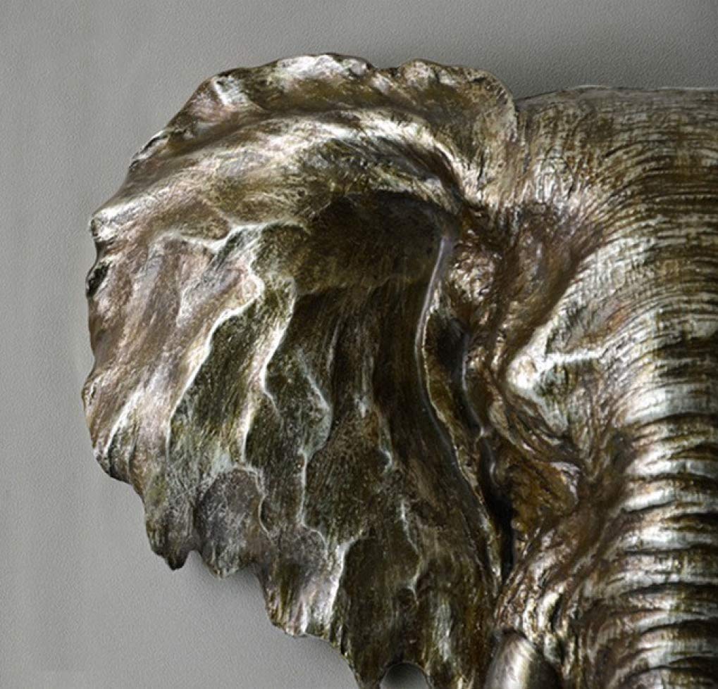 African Elephant Head Sculpture Wall Decor - Handcrafted Wild Animal Statue for Modern Home & Office - Perfect for Living Room, Bedroom, or Safari-Themed Interior Design