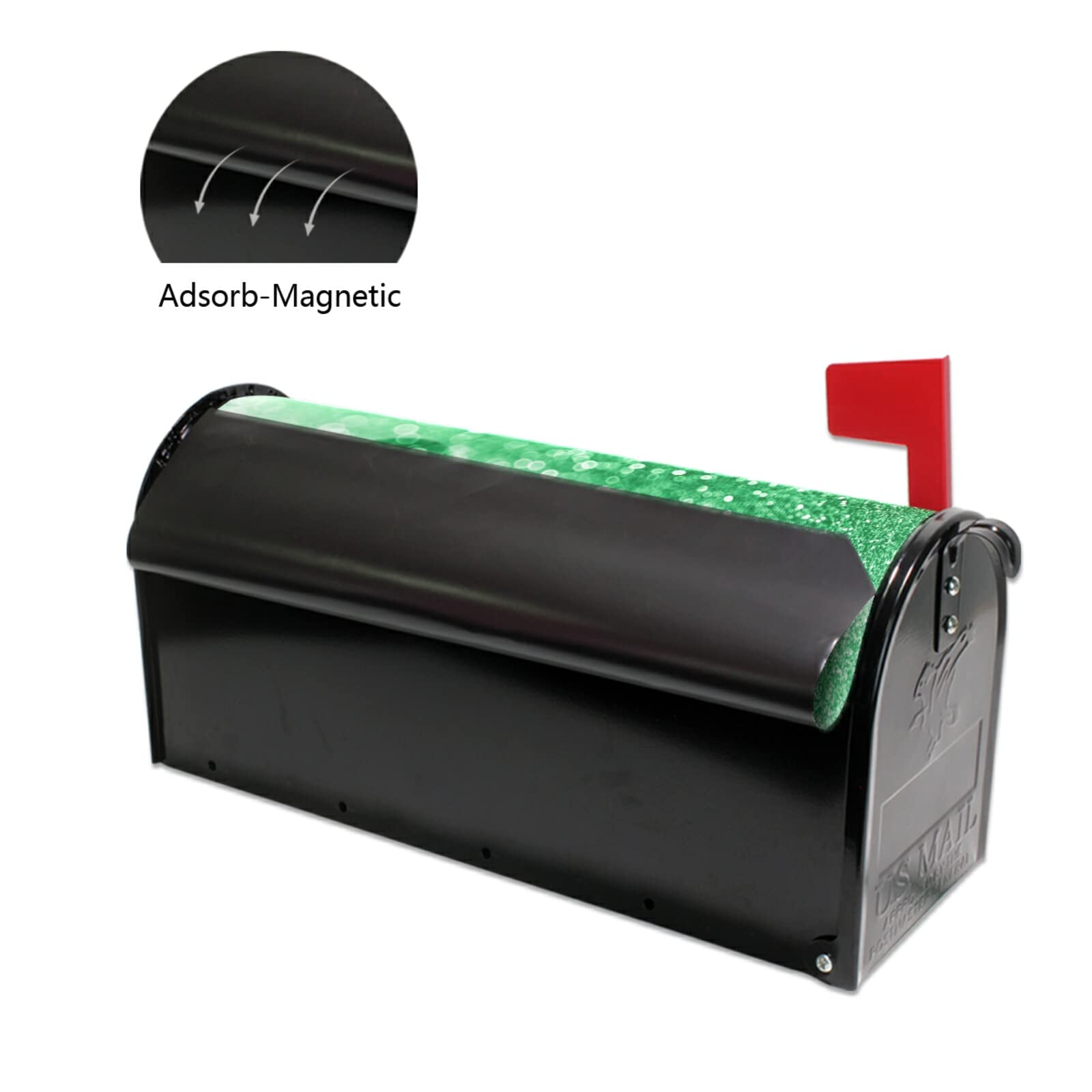Glitter Green Clover Magnetic Mailbox Cover - Weatherproof Outdoor Post Box Decoration for Garden, Yard & Front Porch | Perfect for St. Patrick's Day, Spring & Holiday Home Decor