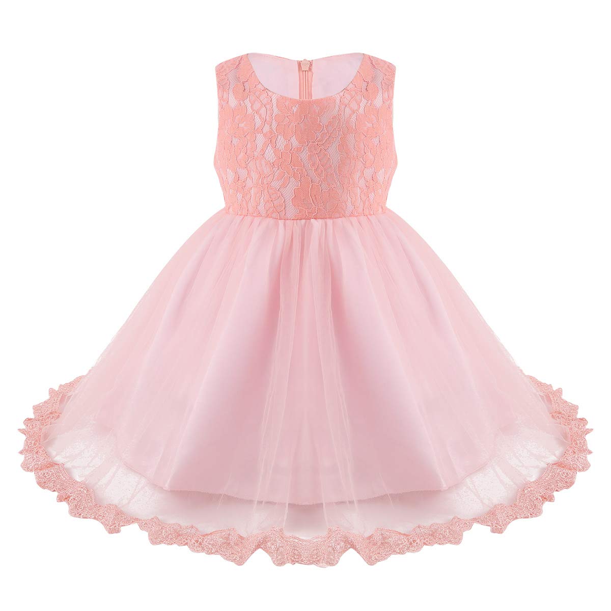 Floral Lace Baby Girl Dress with Big Bow Back - Elegant Flower Girl Outfit for Weddings, Birthday Parties & Pageants | Perfect for Special Occasions & Photo Shoots