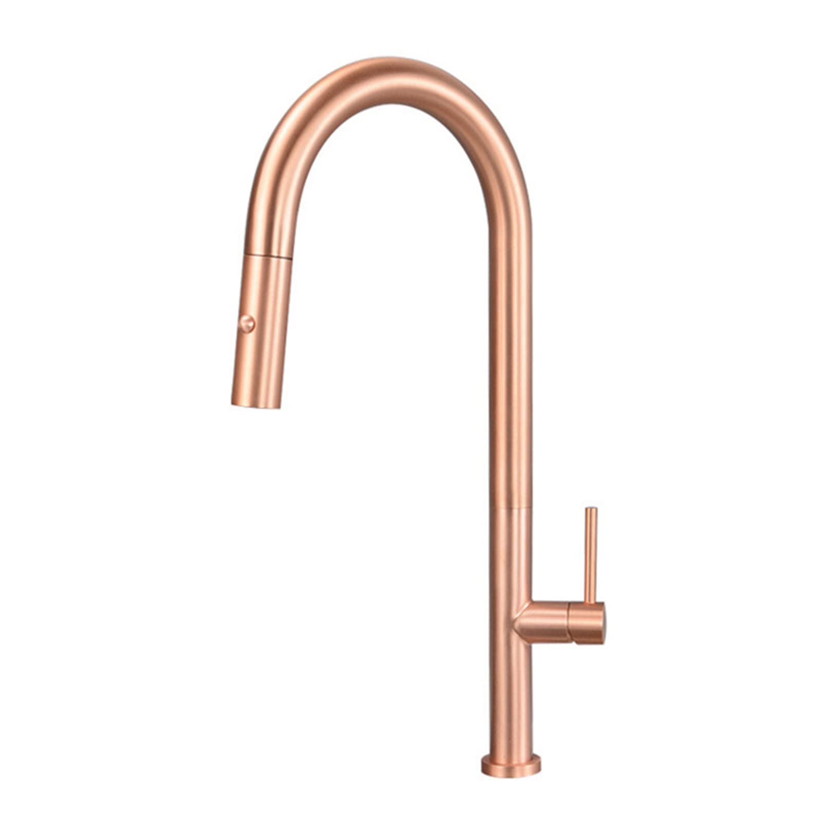**Rose Gold Pull-Down Kitchen Faucet with Sprayer - Stainless Steel Modern Commercial Sink Faucet, Hot & Cold Water Deck Mounted Tap - Perfect for Home, Restaurant & Office Kitchens**